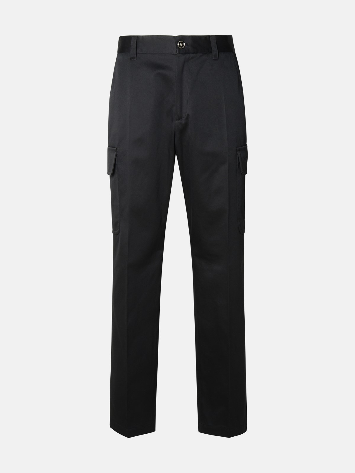 Shop Versace Cargo Pants In Black Cotton