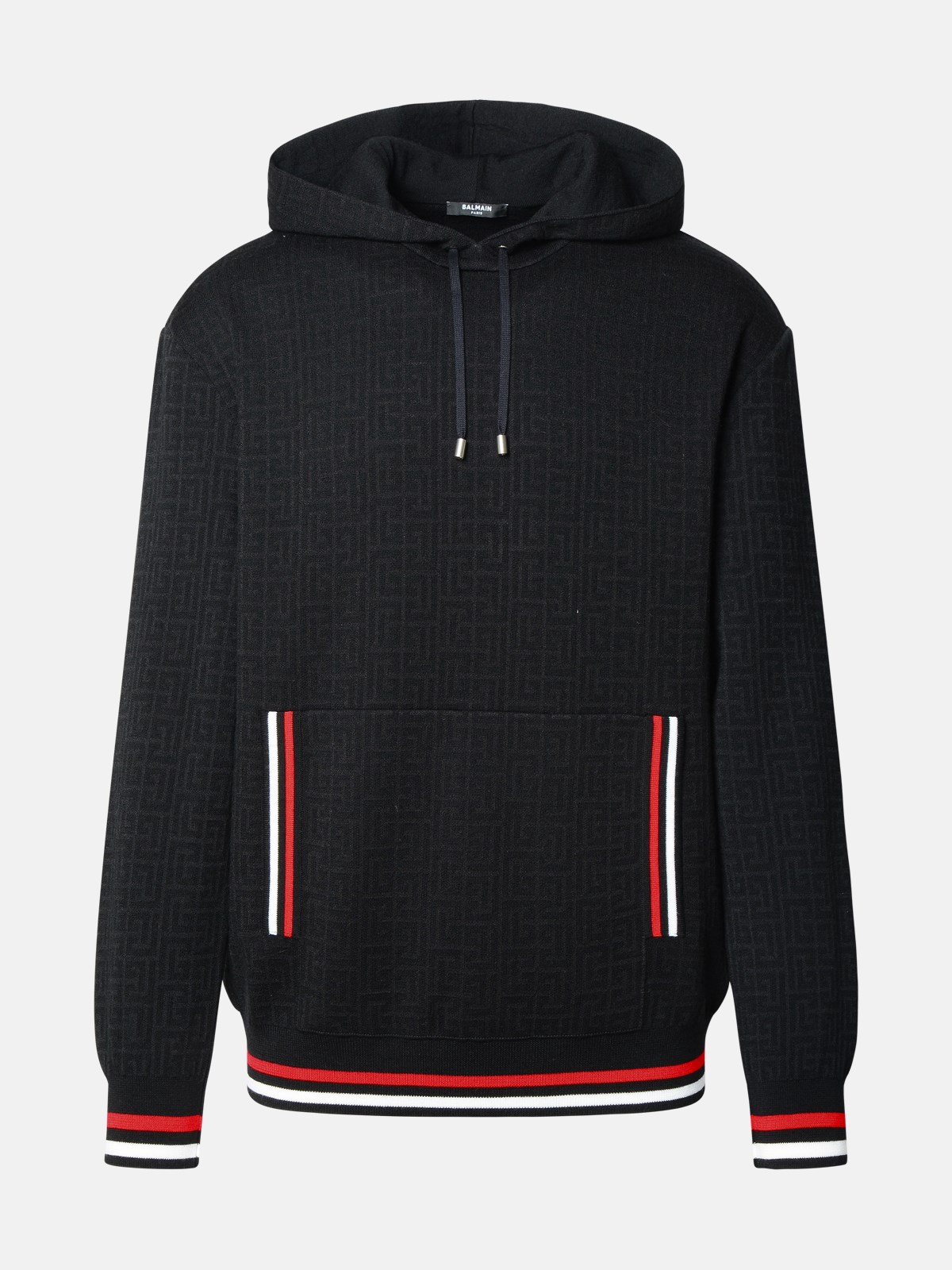 Shop Balmain Black Merino Wool Blend Sweater