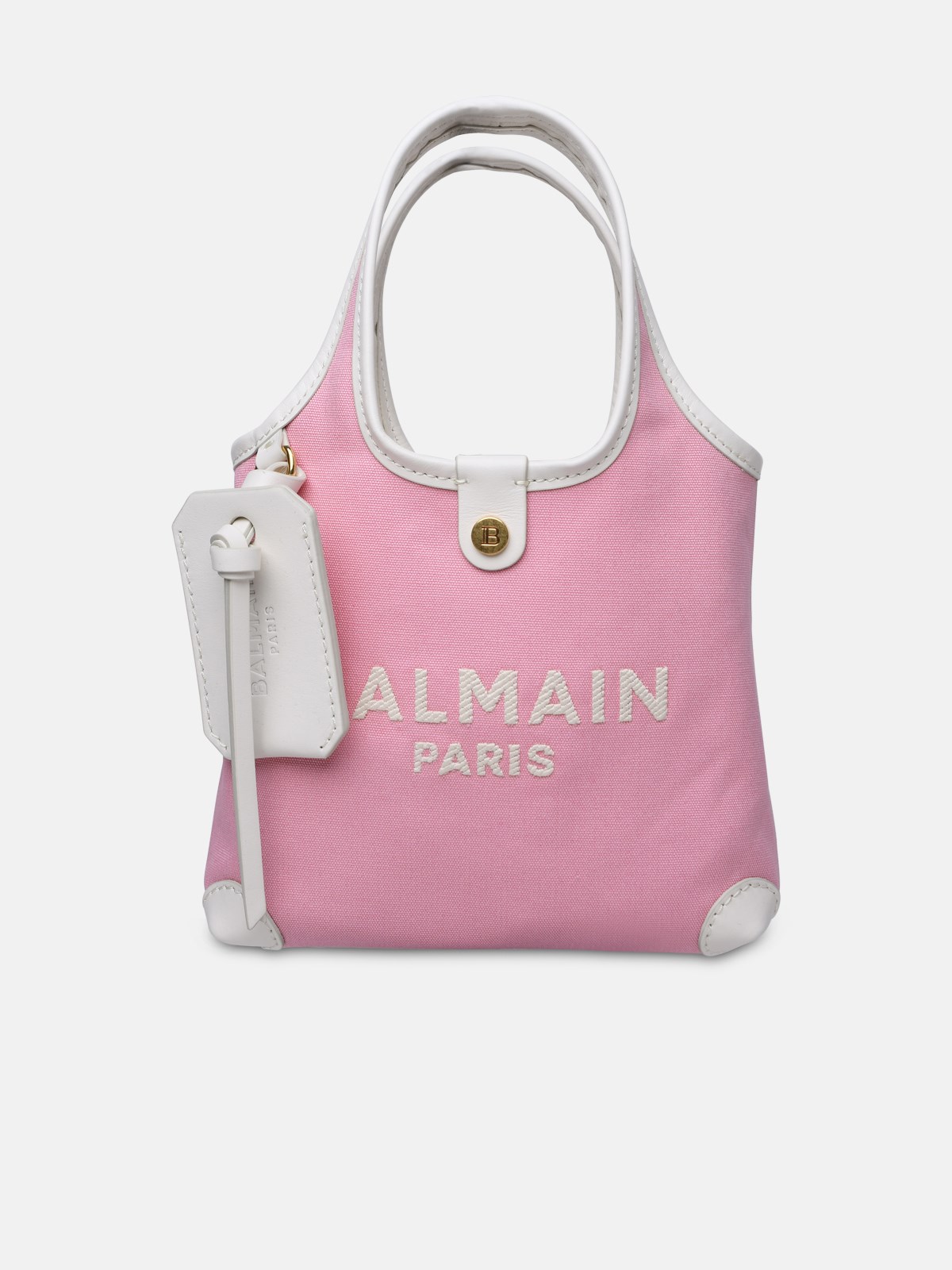 Shop Balmain 'b-army' Pink Tela Bag