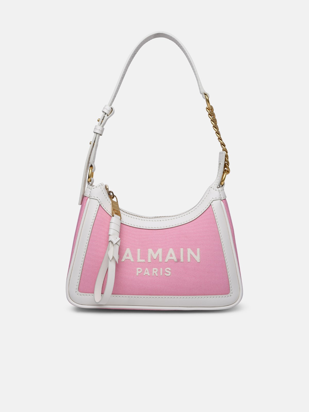 Shop Balmain 'b-army' Pink Tela Hobo Bag