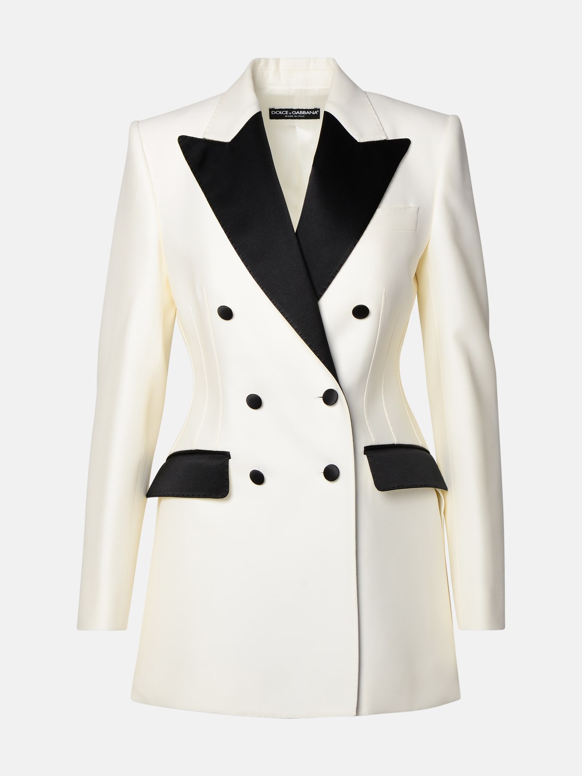 Shop Dolce & Gabbana White Wool Blend Blazer