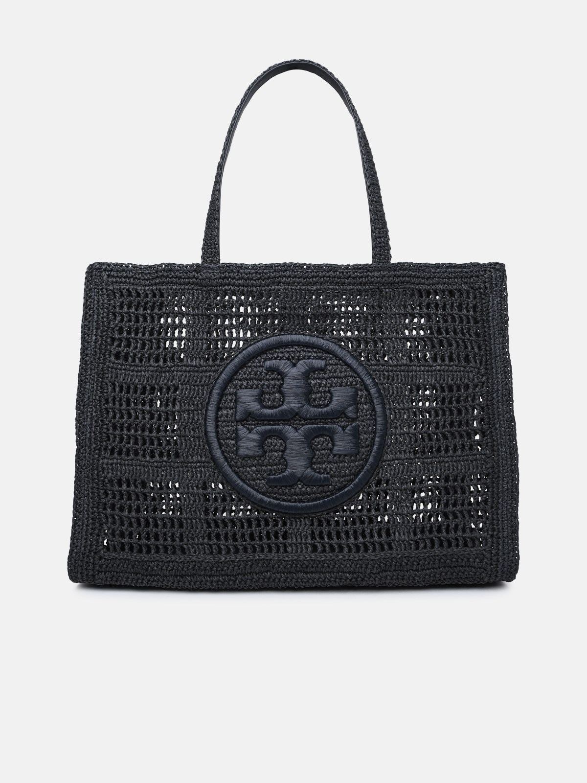 Shop Tory Burch 'ella' Large Shopping Bag In Black Raffia
