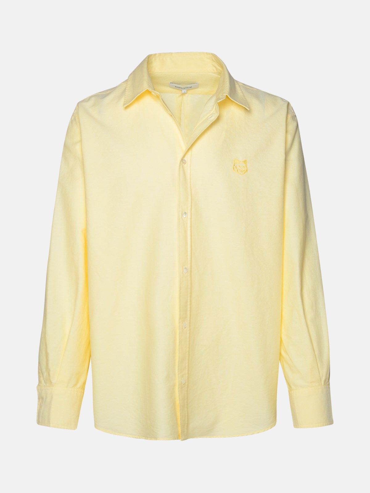 Shop Maison Kitsuné Yellow Cotton Shirt