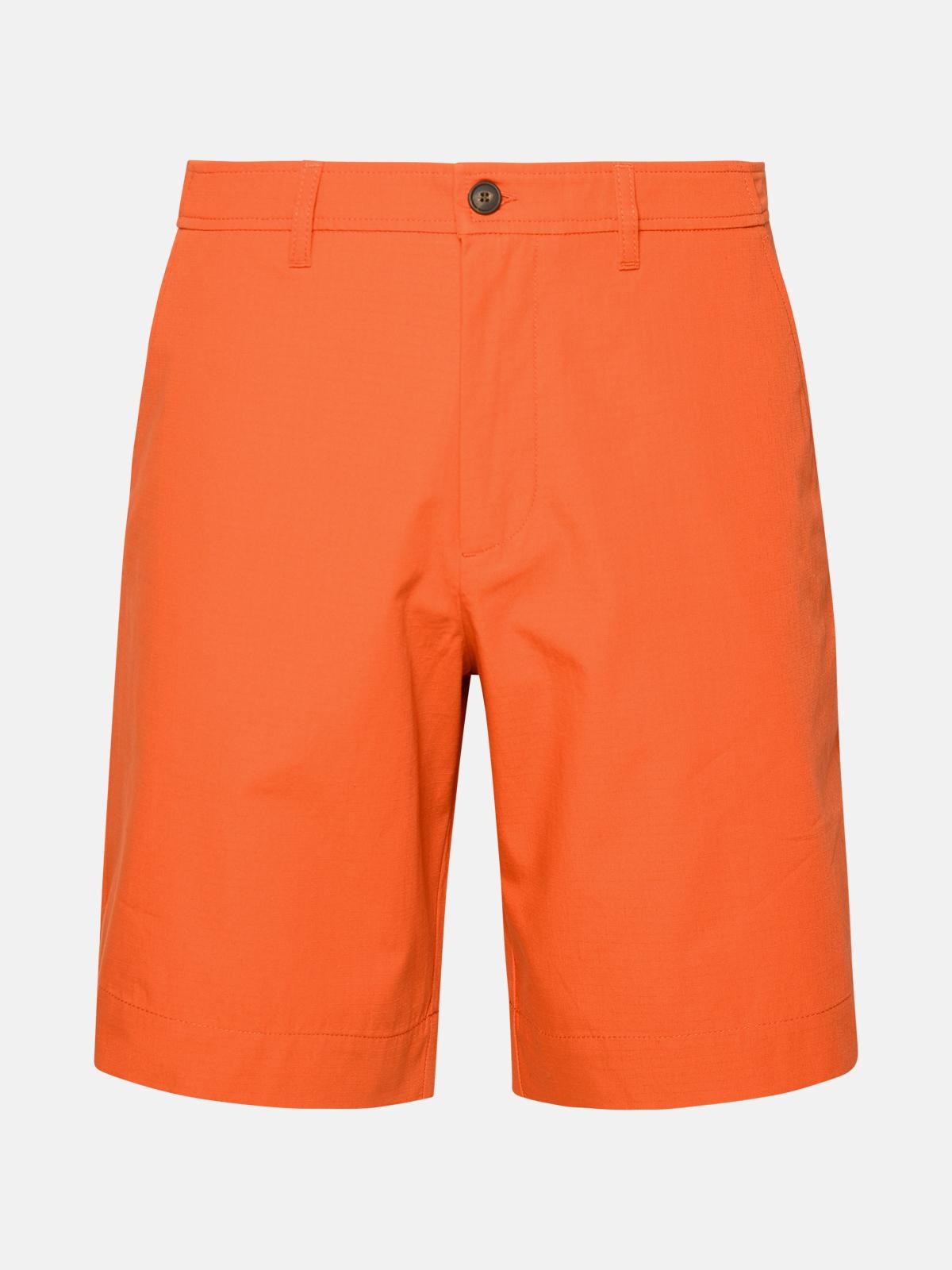 MAISON KITSUNÉ 'Board' Orange Cotton Bermuda Shorts