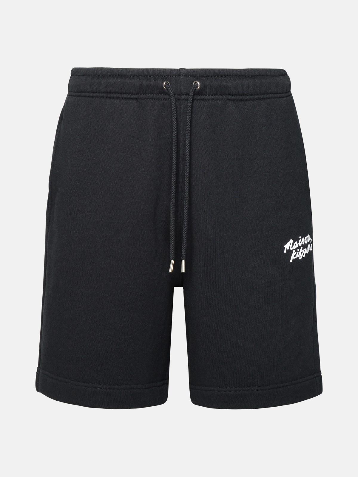 Shop Maison Kitsuné Black Cotton Bermuda Shorts