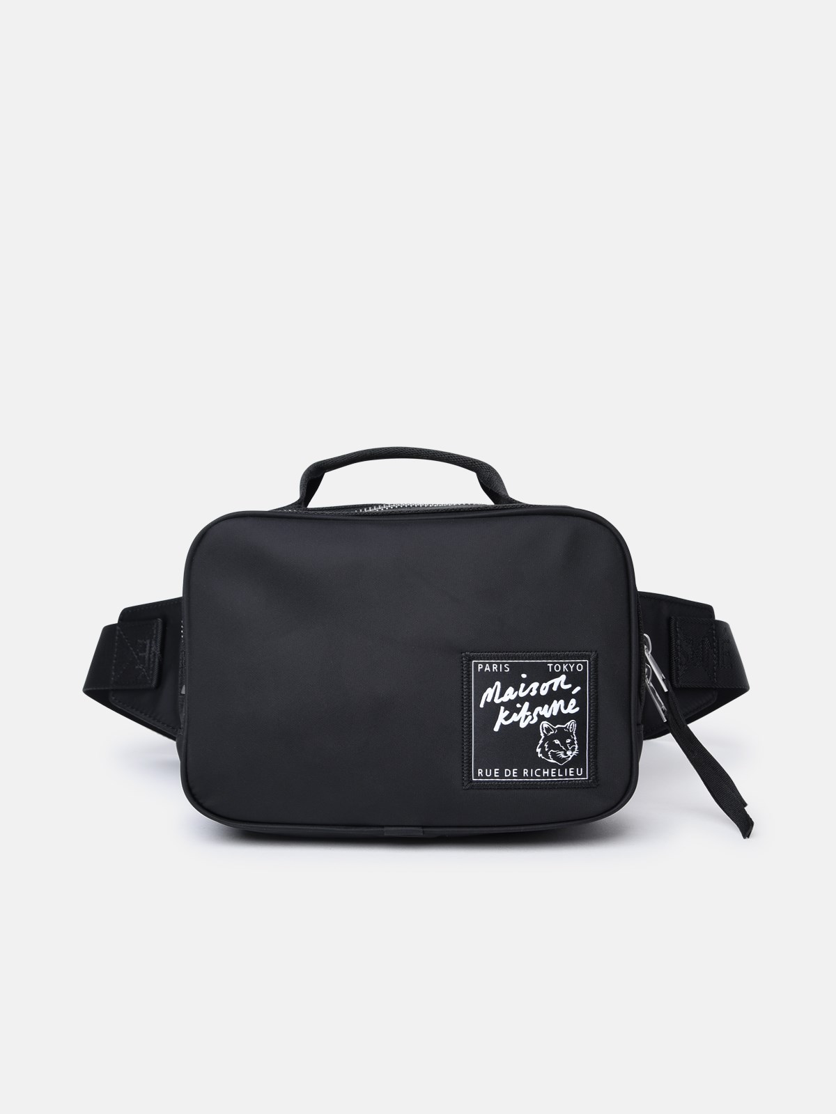 Shop Maison Kitsuné Black Polyamide Belt Bag