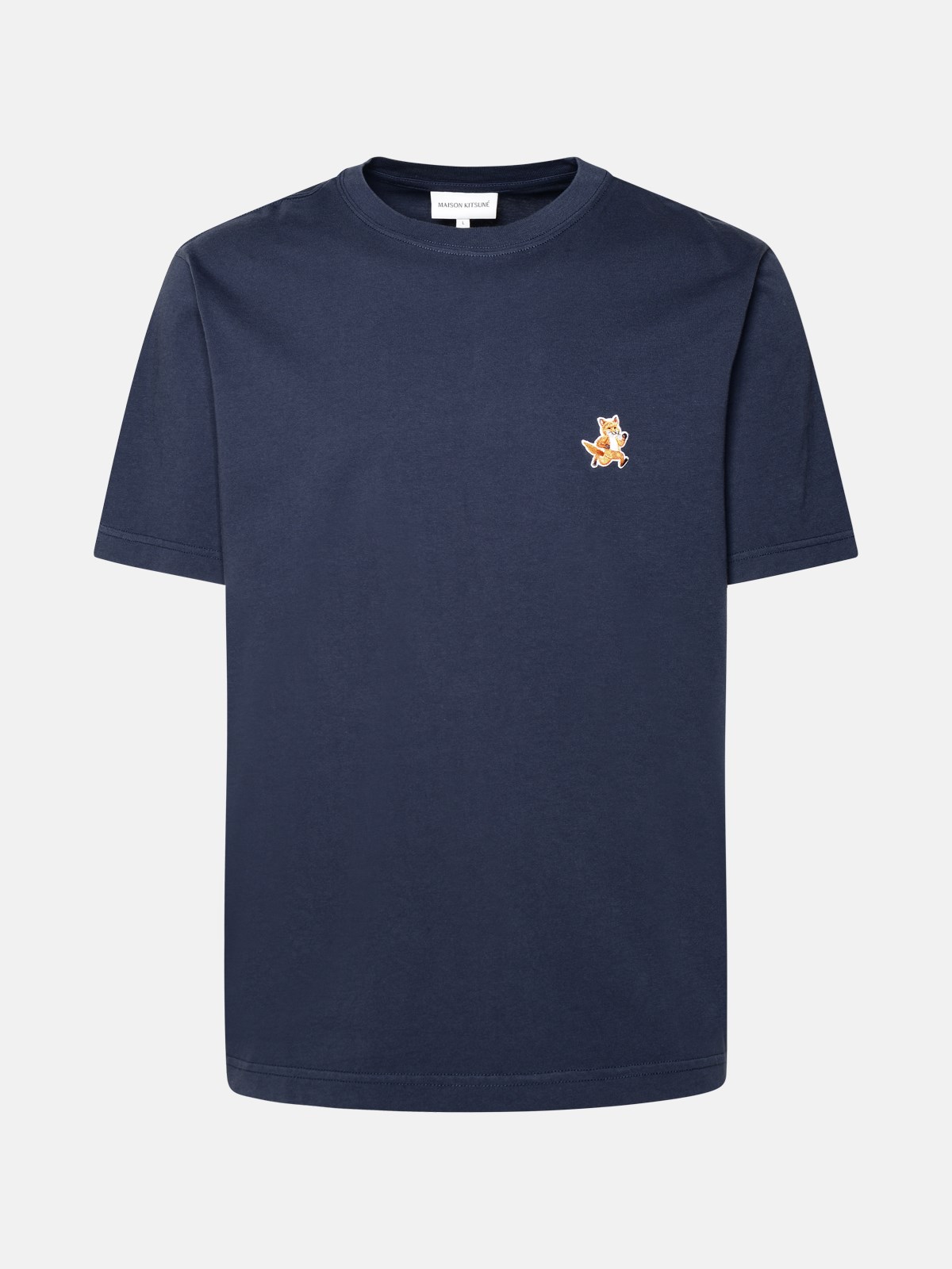 Shop Maison Kitsuné Navy Cotton T-shirt