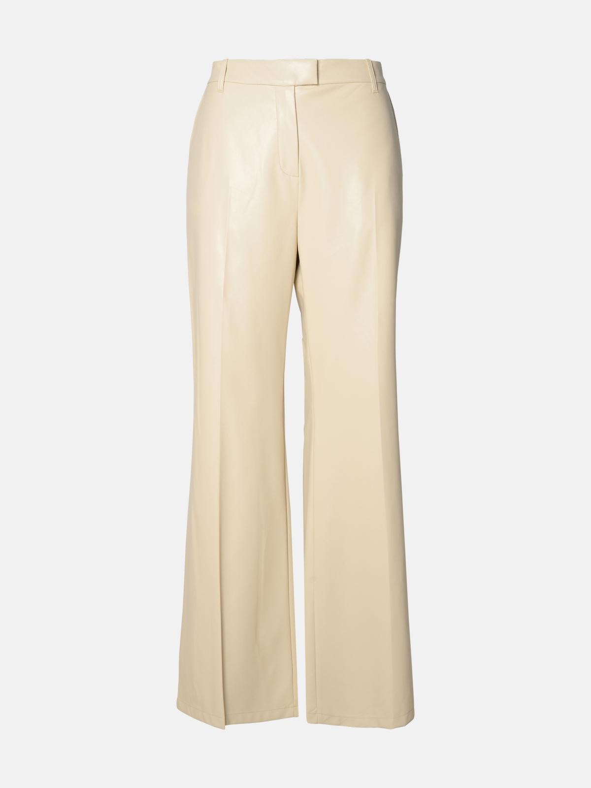 STAND STUDIO Ivory Polyurethane Blend Trousers