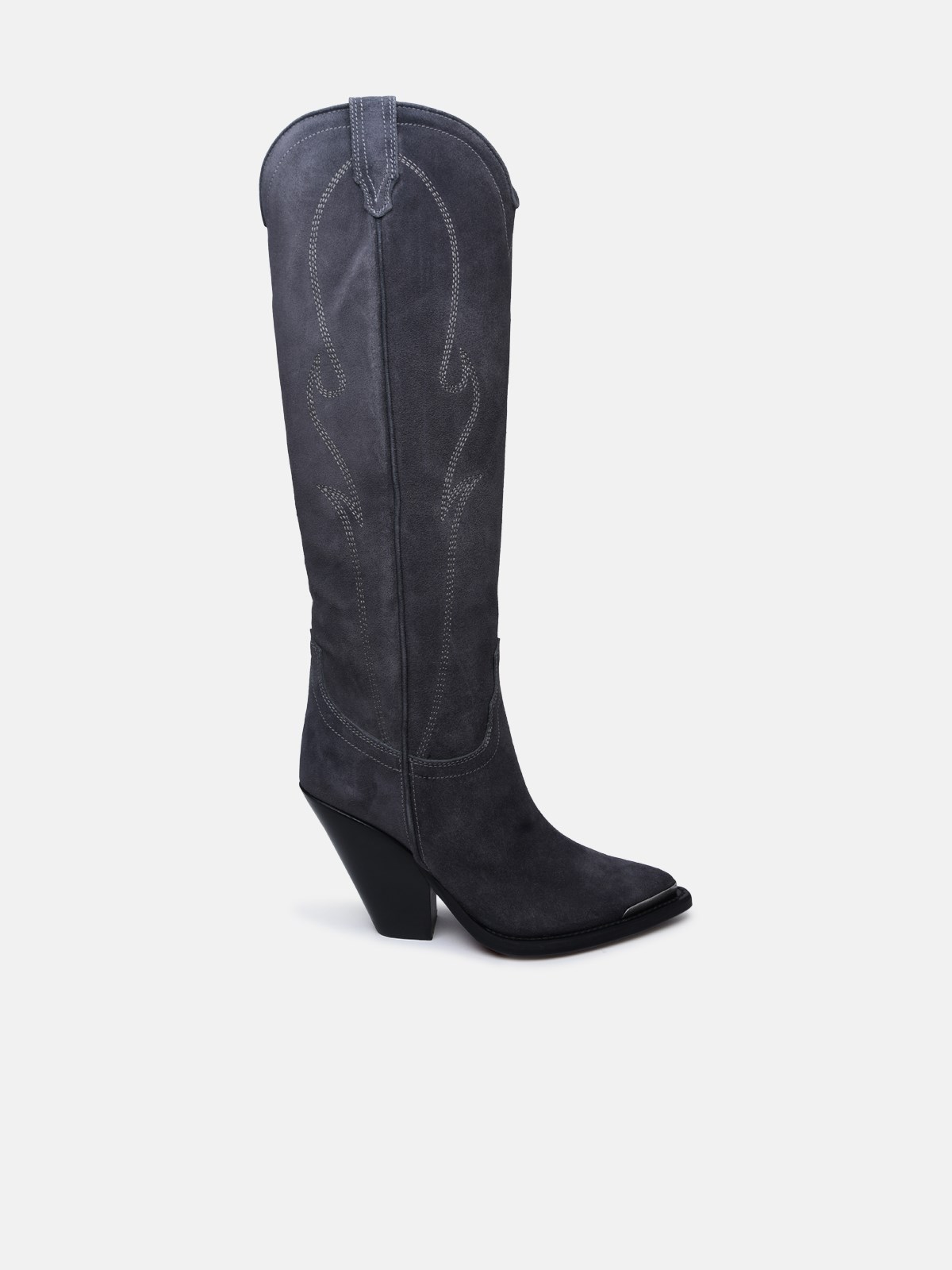 Sonora Grey Suede Boots In Black