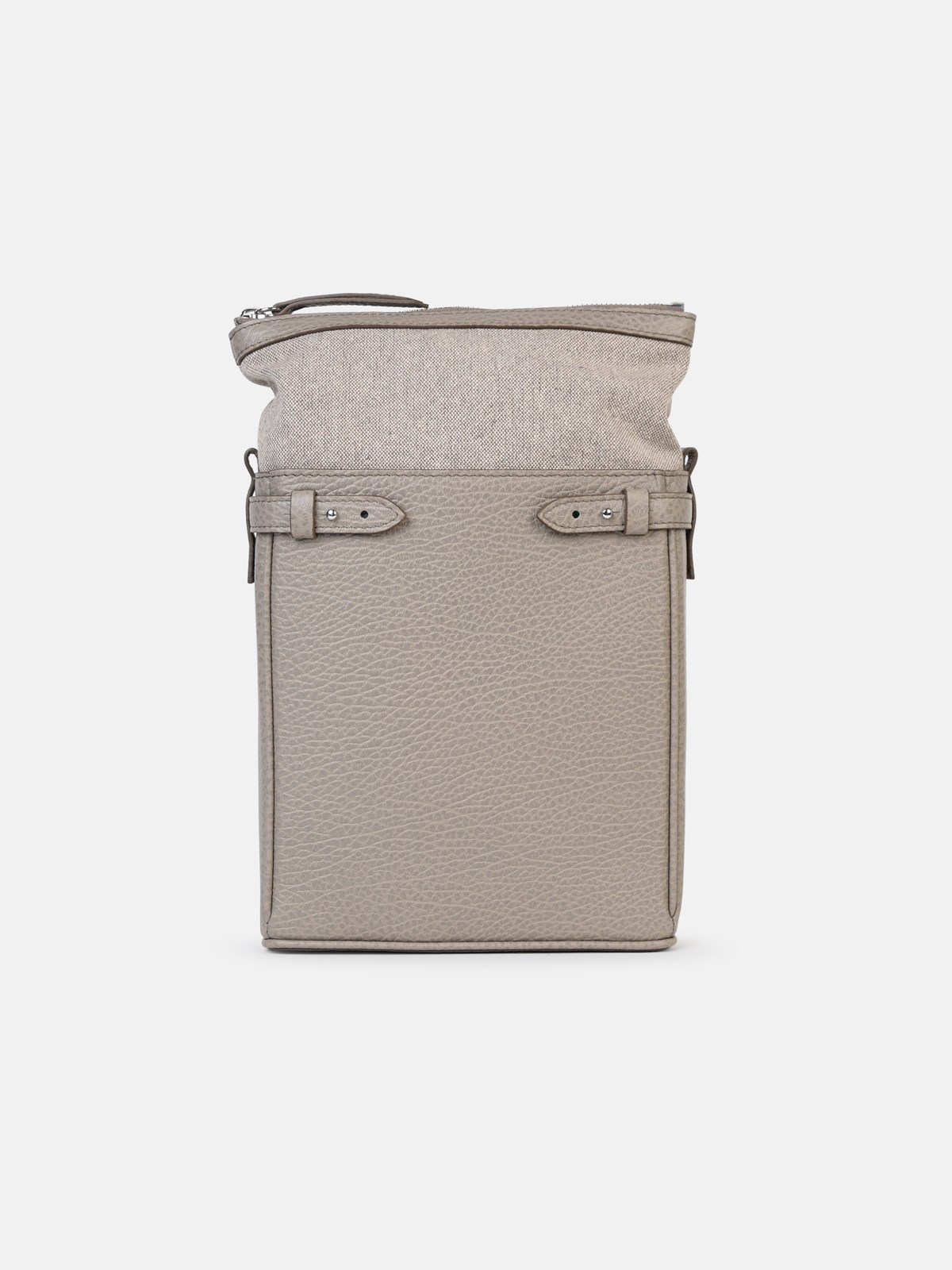 Maison Margiela 'camera Bag' Dove Grey Leather Bag In Gray