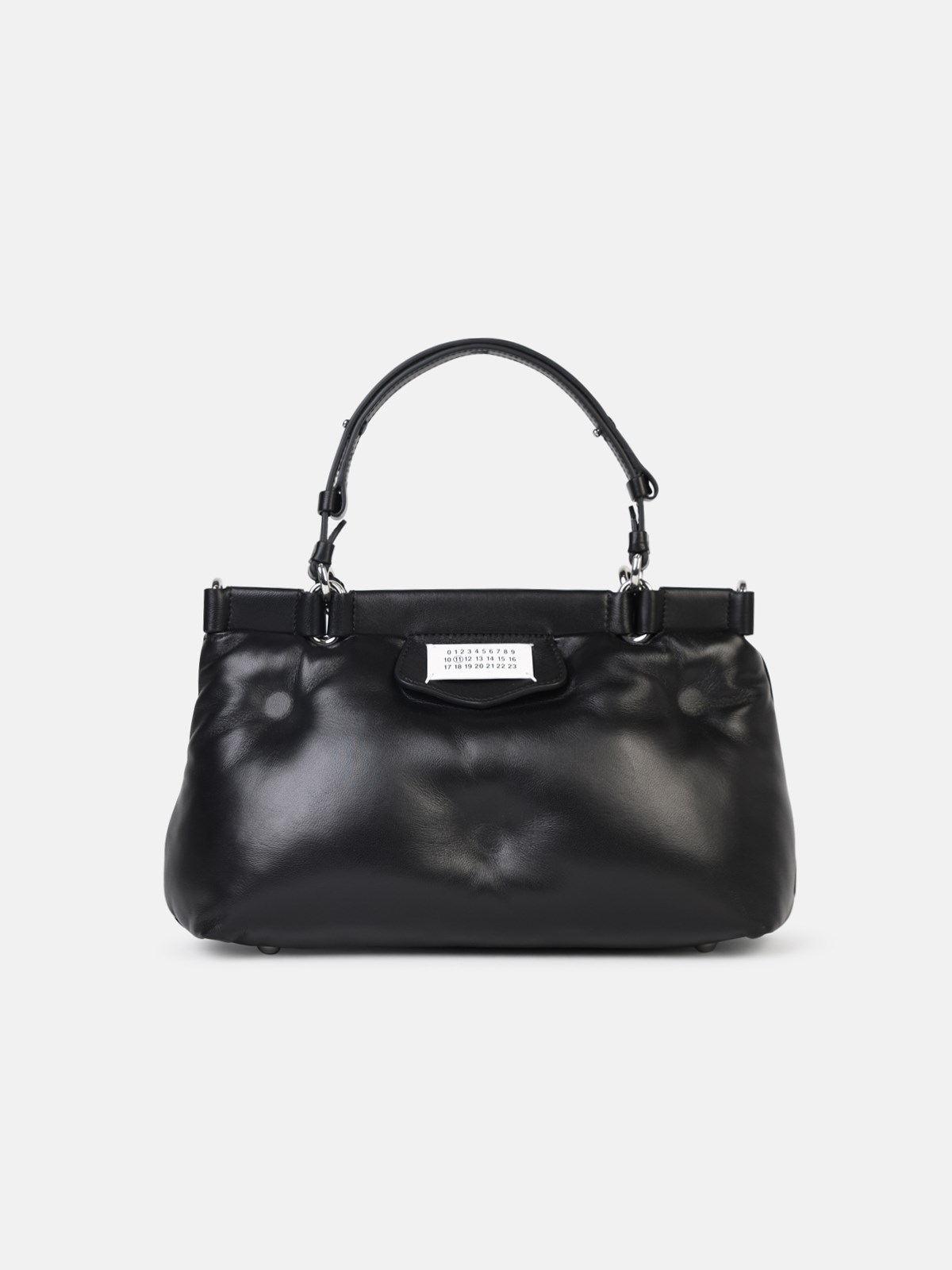 Shop Maison Margiela 'glam Slam' Black Leather Bag