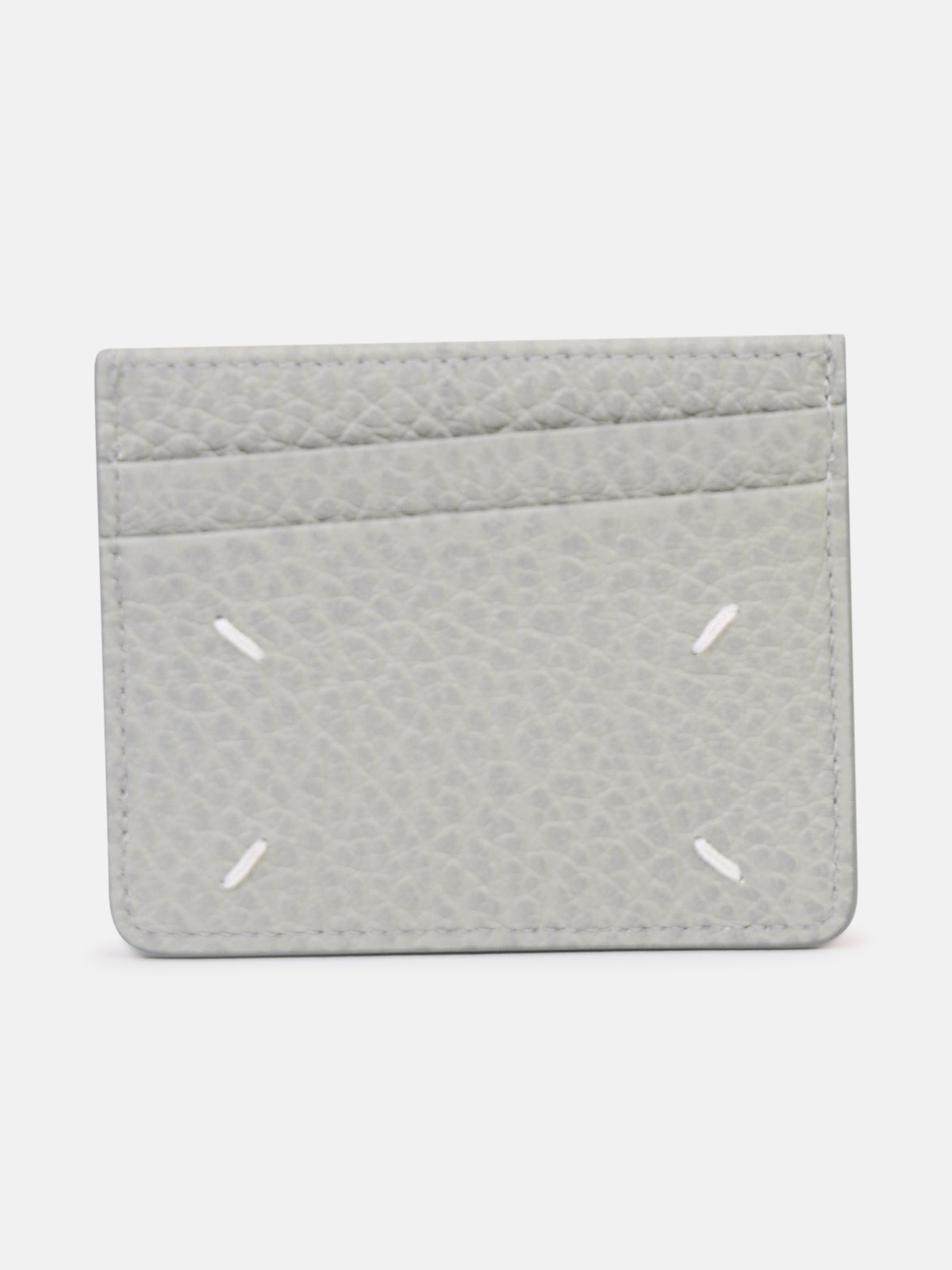 Shop Maison Margiela 'four Stitches' Leather Card Holder Ansiette In Green