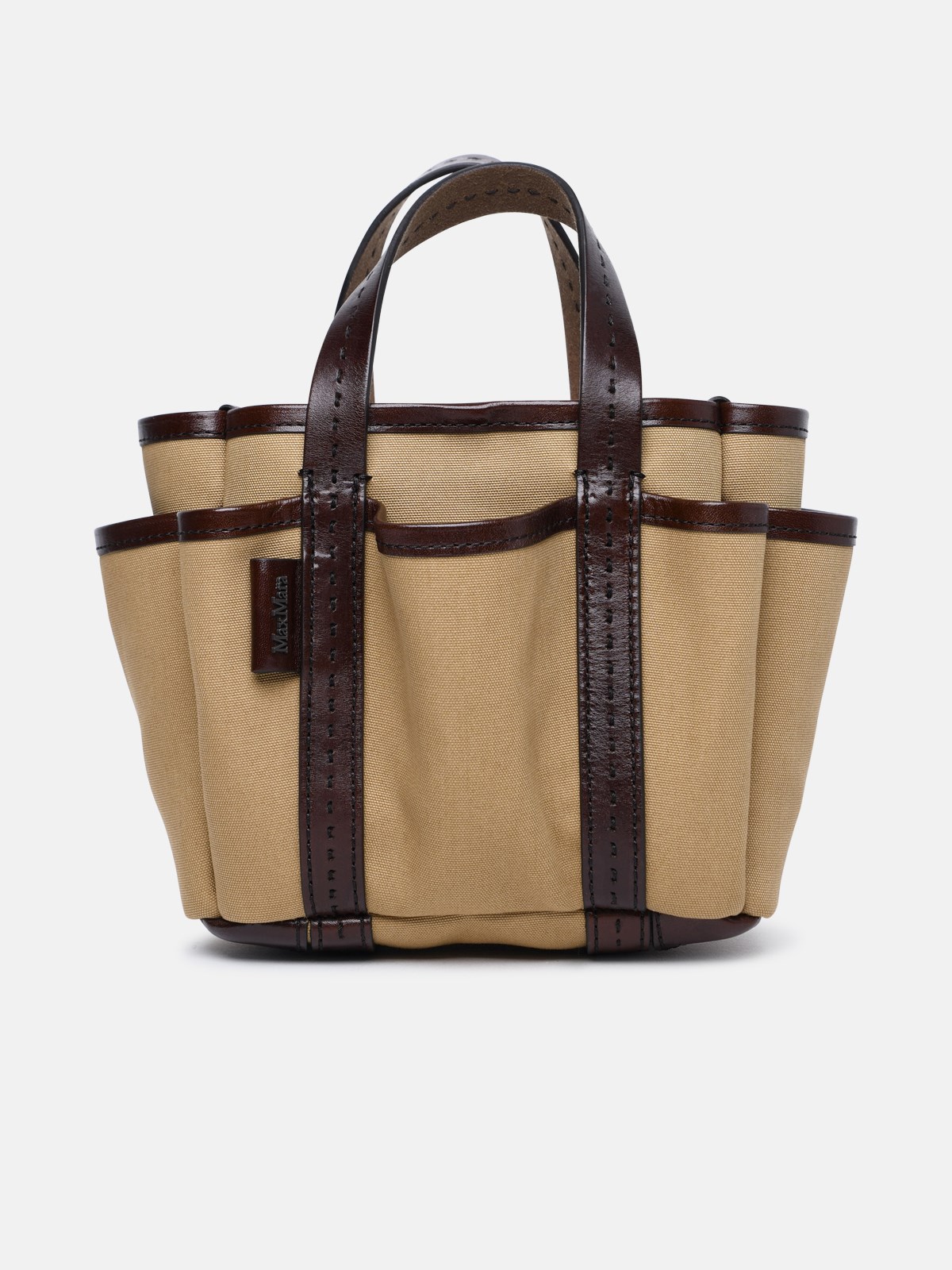 Shop Max Mara 'giardiniera' Brown Cotton Mini Bag