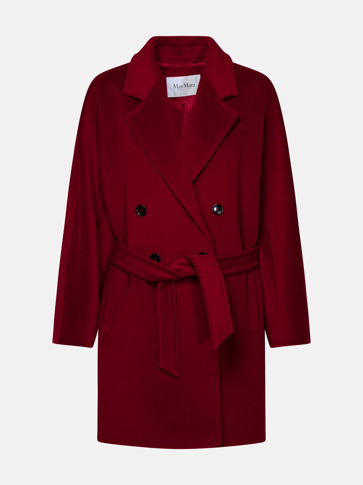 Max Mara Burgundy Wool Blend Coat In Red