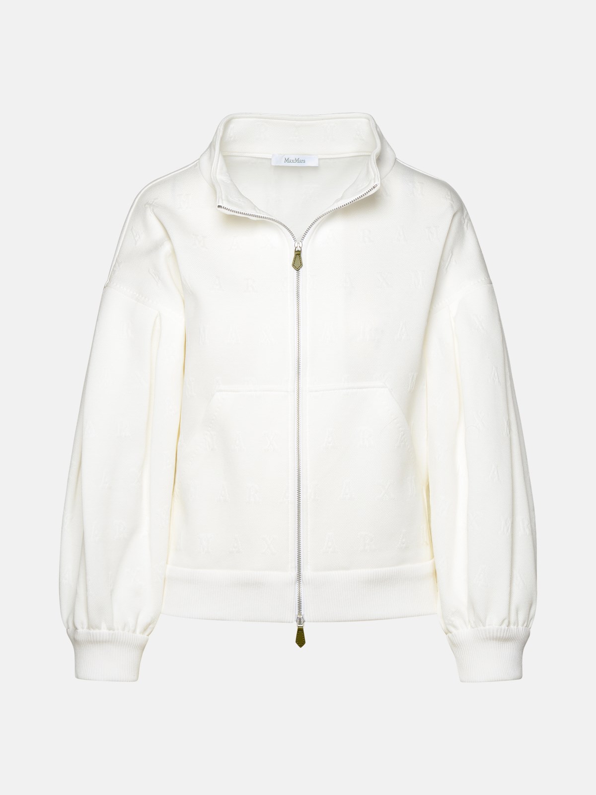 Shop Max Mara 'gastone' White Cotton Blend Crop Jacket