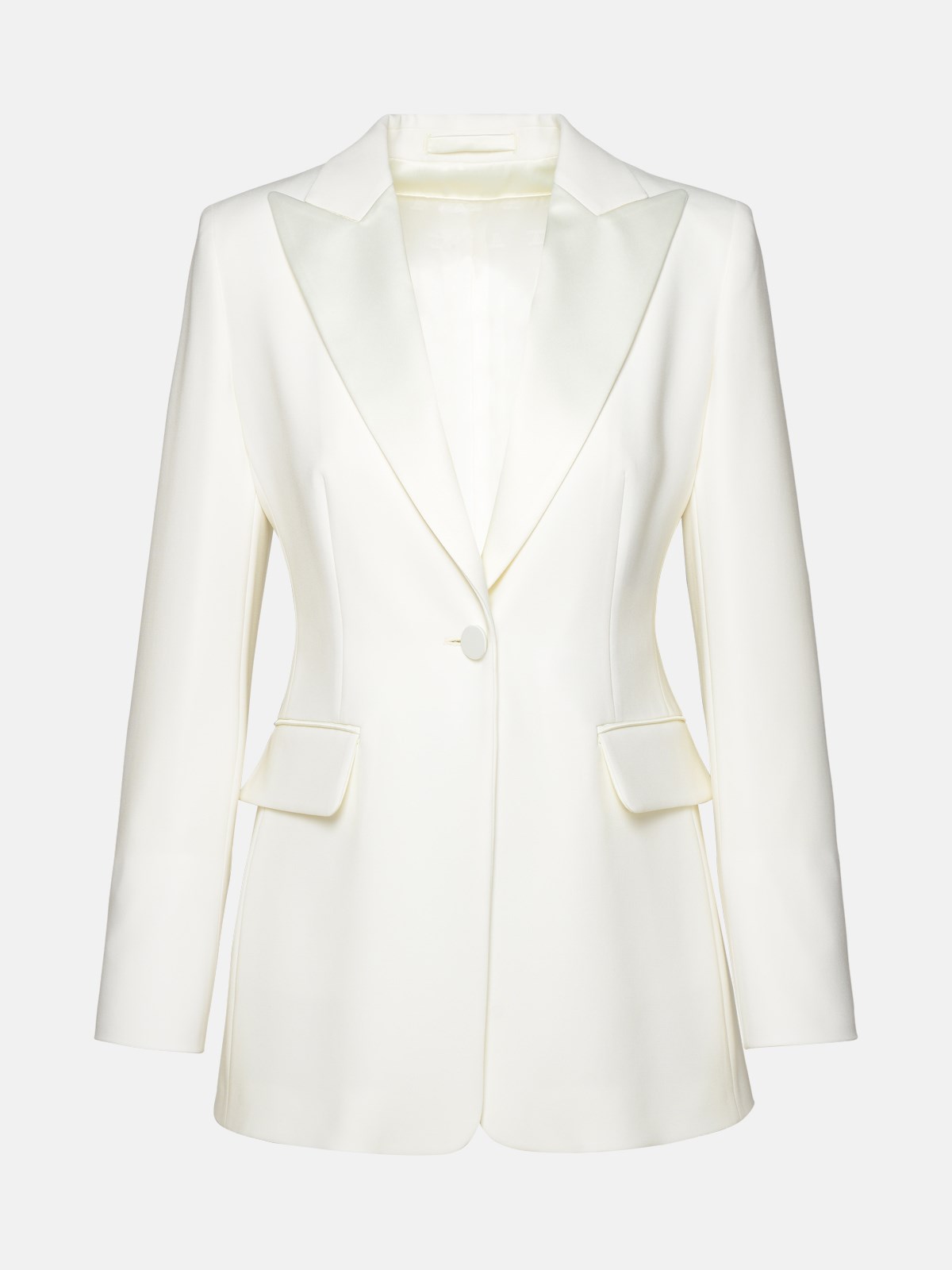 Shop Max Mara 'plinio' White Acetate Blend Jacket