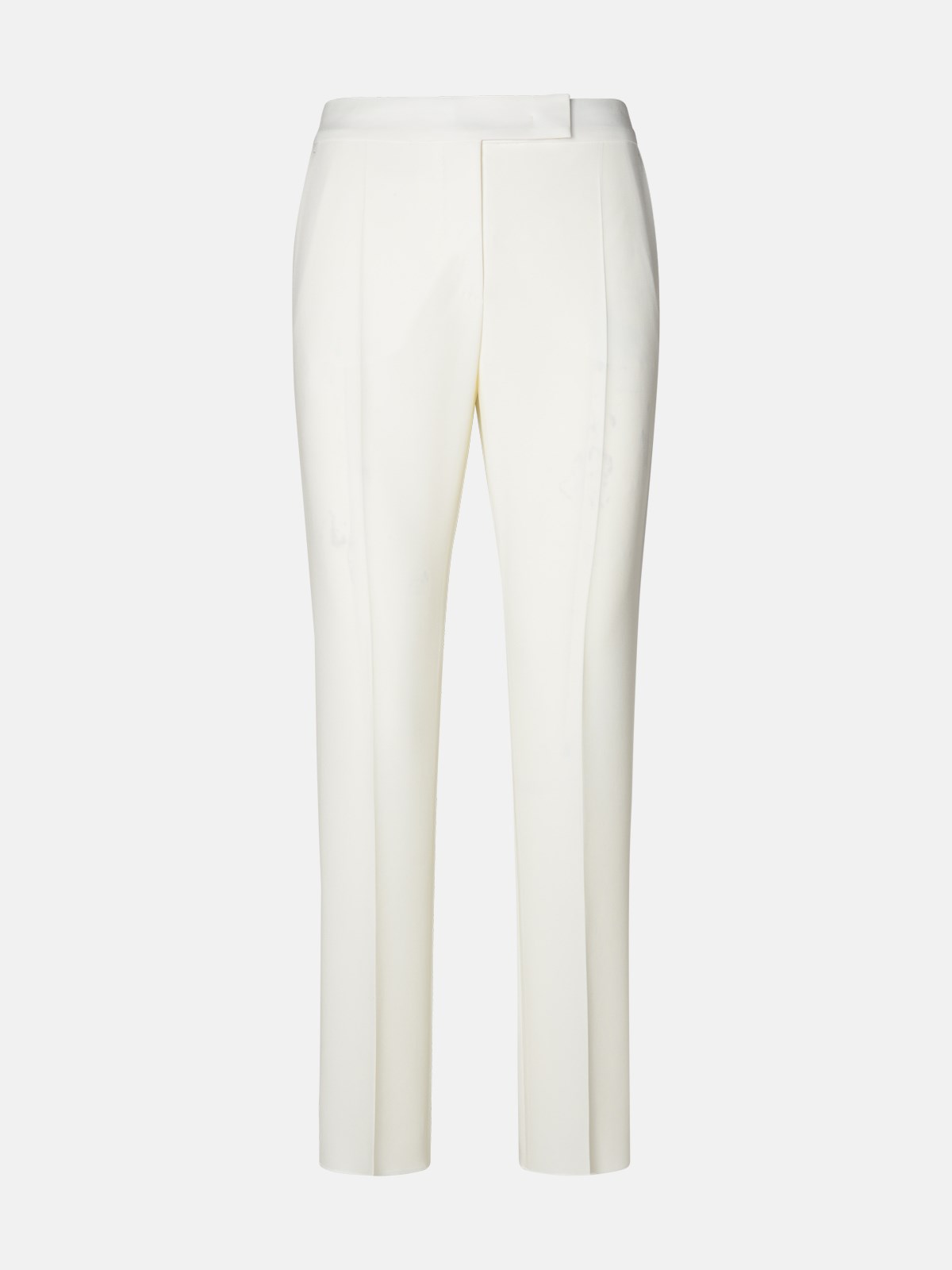 Shop Max Mara White Triacetate Blend Trousers