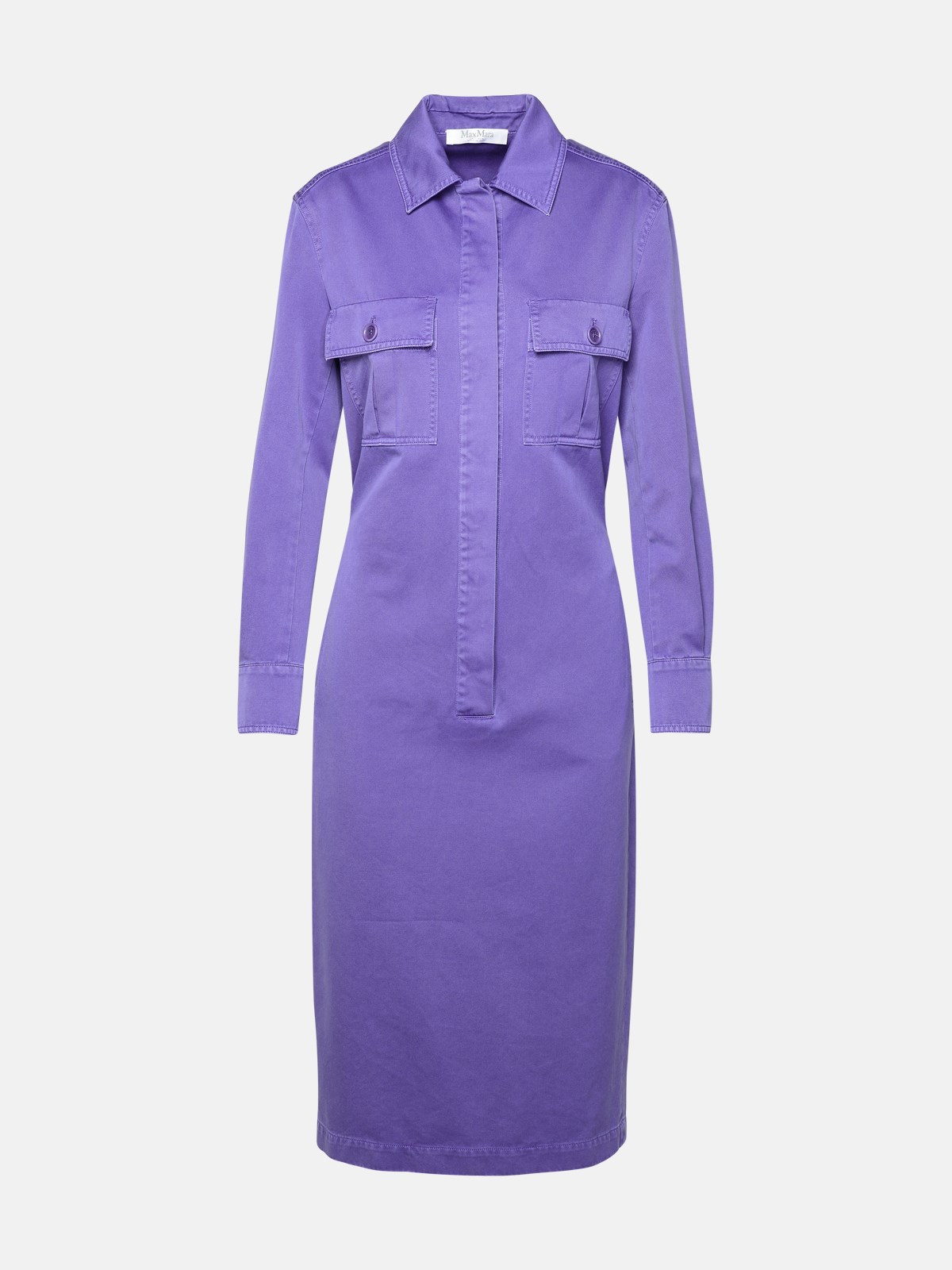 Shop Max Mara 'cennare' Lavender Cotton Dress In Violet