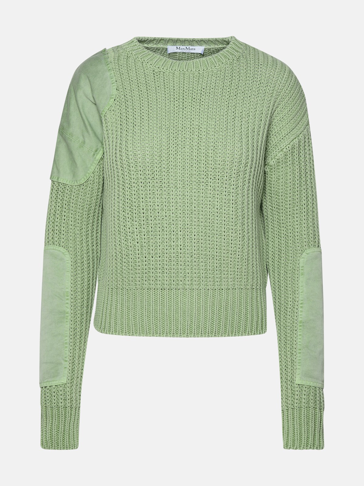 Shop Max Mara 'abisso1234' Sage Green Cotton Sweater