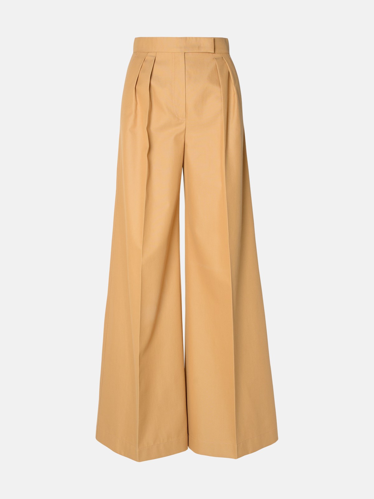 Shop Max Mara Brown Cotton Trousers