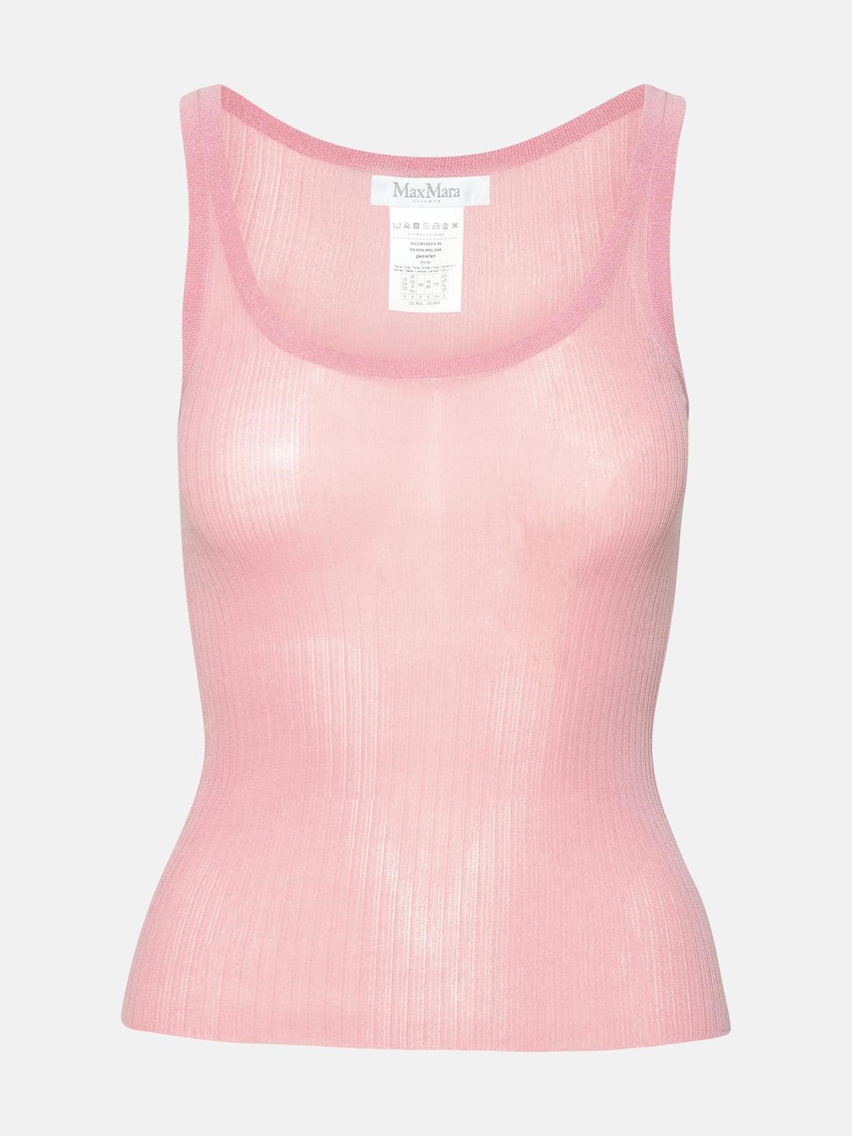 MAX MARA 'Bastia' Pink Silk Tank Top　MAX MARA バスティア ピンク シルク タンク トップ MAX