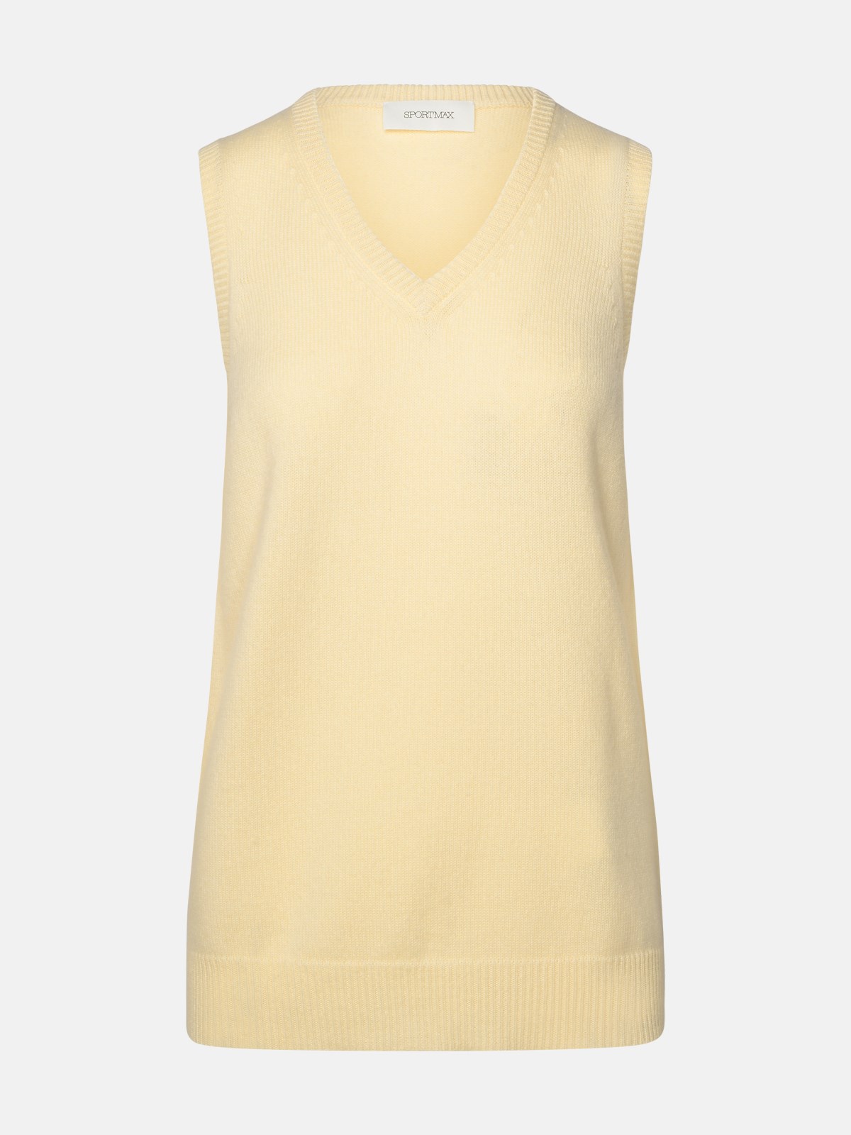 Shop Sportmax Ivory Cashmere Blend Vest In Cream