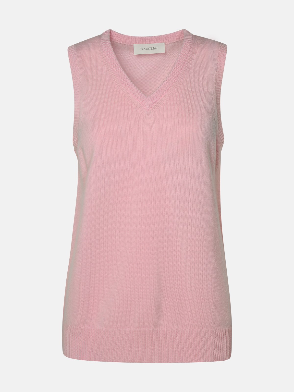 Sportmax Vest In Pink Cashmere Blend