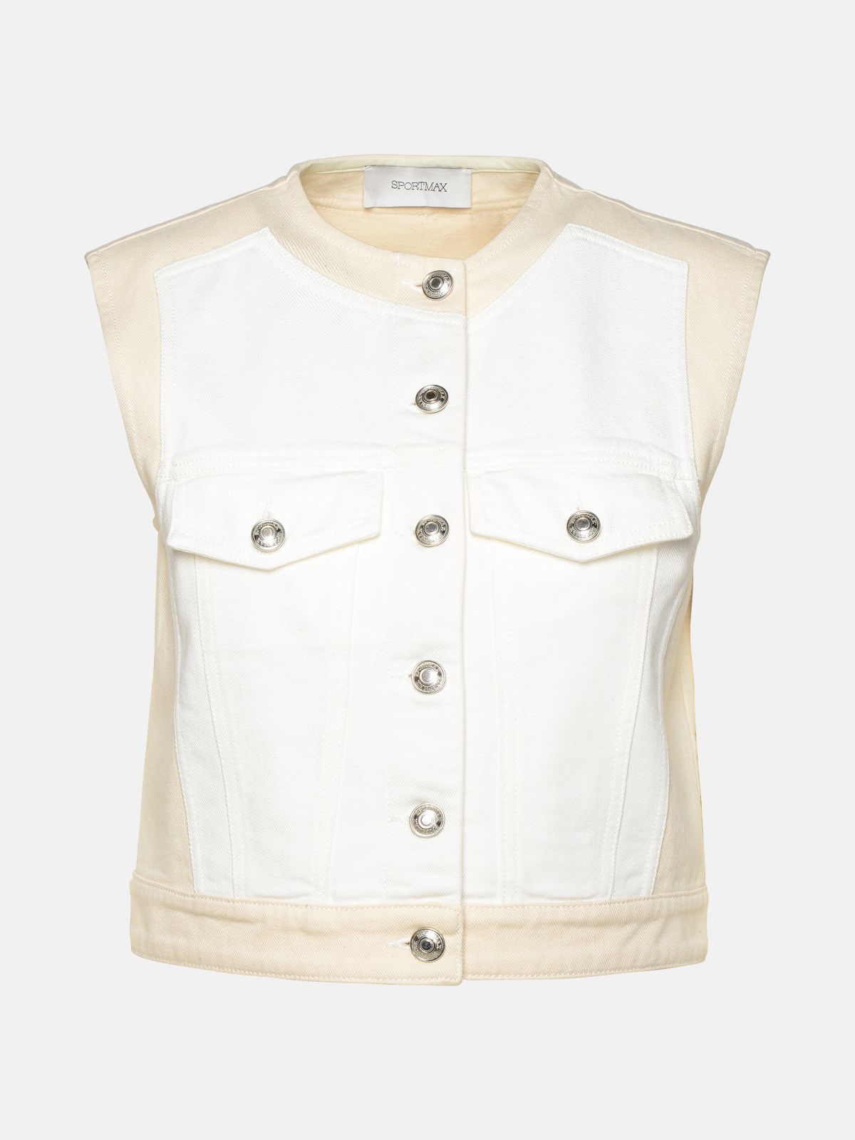 Shop Sportmax 'salita' White Cotton Vest