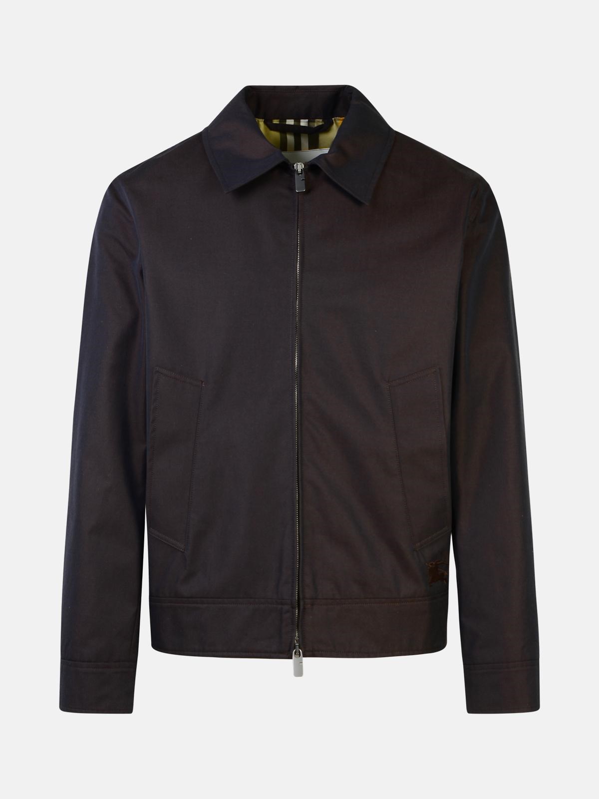 Shop Burberry Black Cotton Jacket