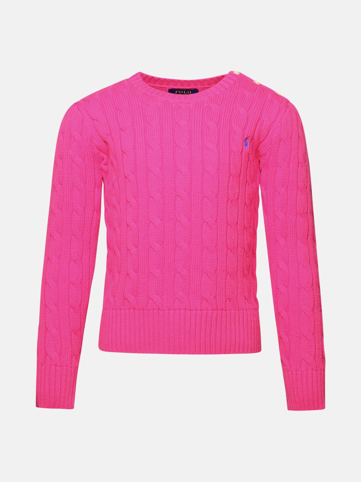 Shop Polo Ralph Lauren Fuchsia Cotton Sweater In Pink