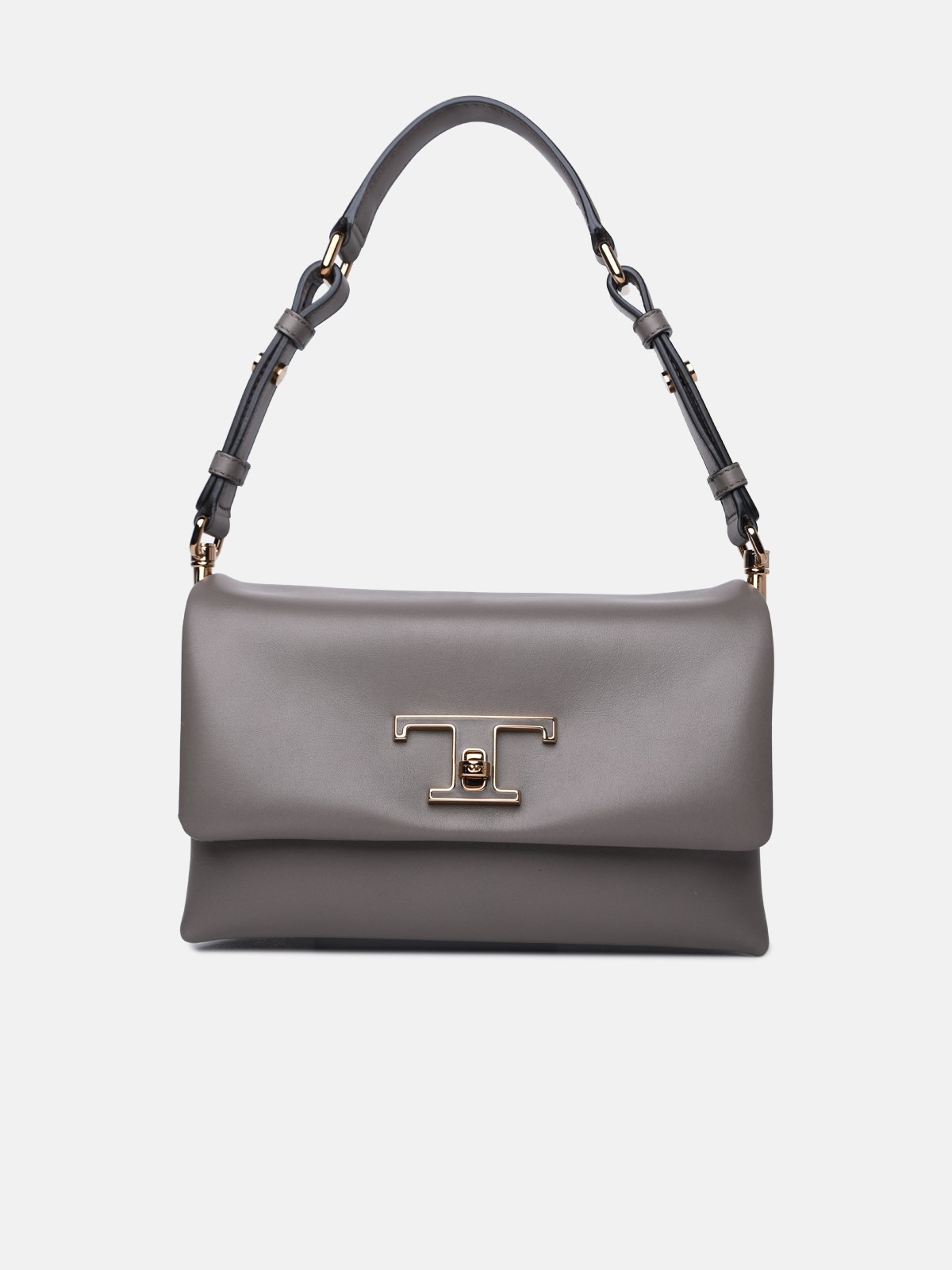 Tod's 'flap T Timeless' Mini Bag In Dove-gray Leather In Grey