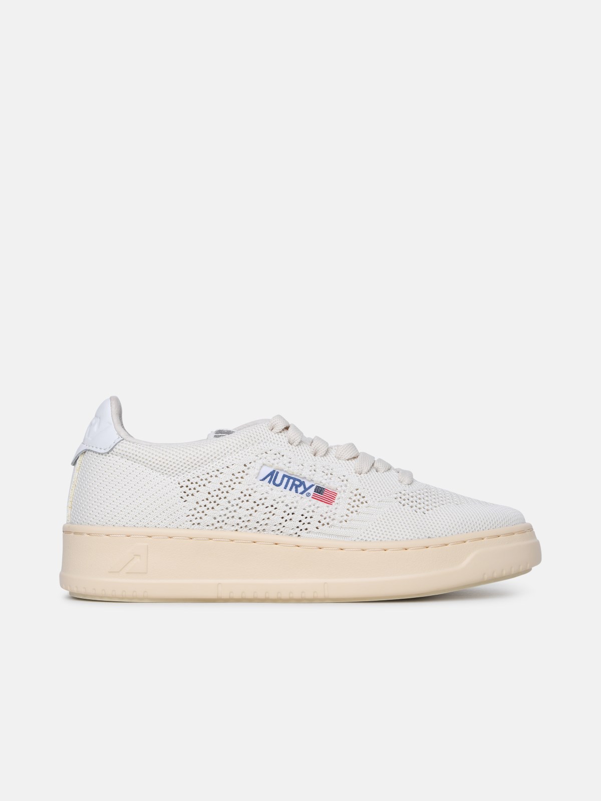Shop Autry Ivory Fabric Sneakers