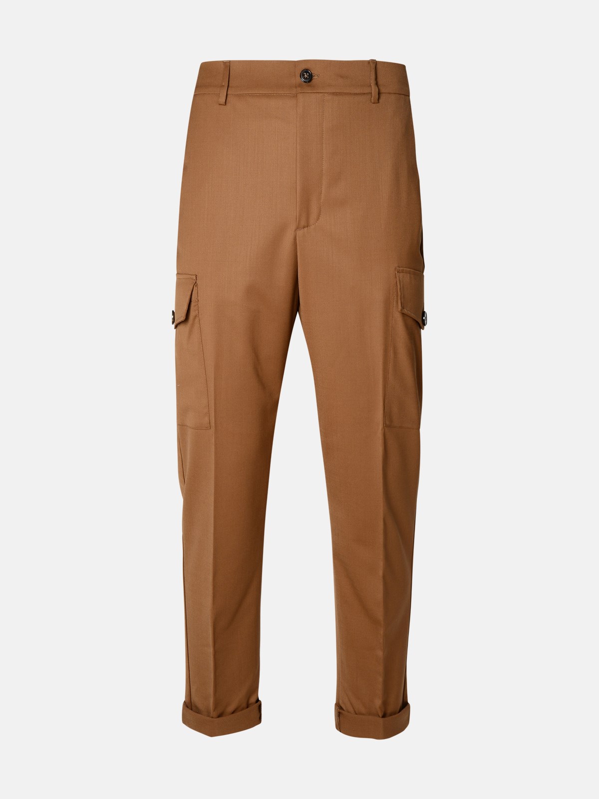 Shop Brian Dales Brown Wool Blend Trousers