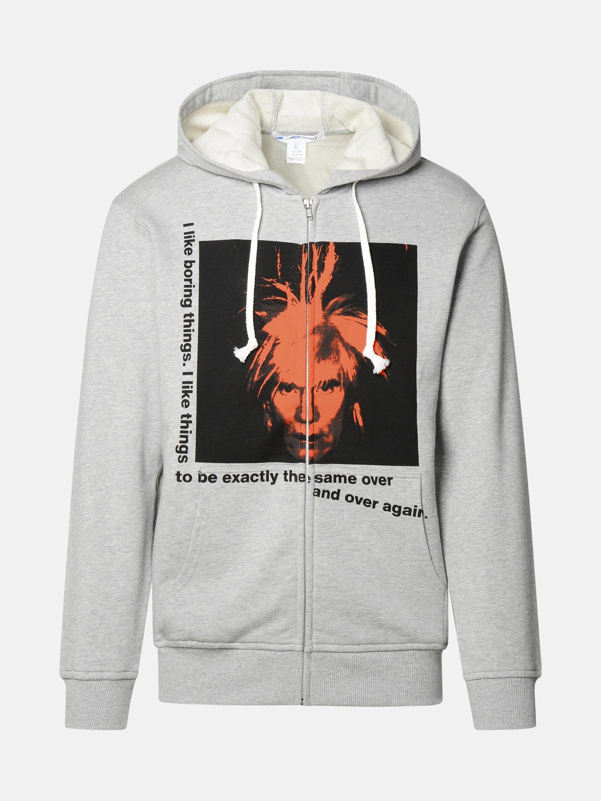Shop Comme Des Garçons Shirt 'andy Warhol' Grey Cotton Hoodie