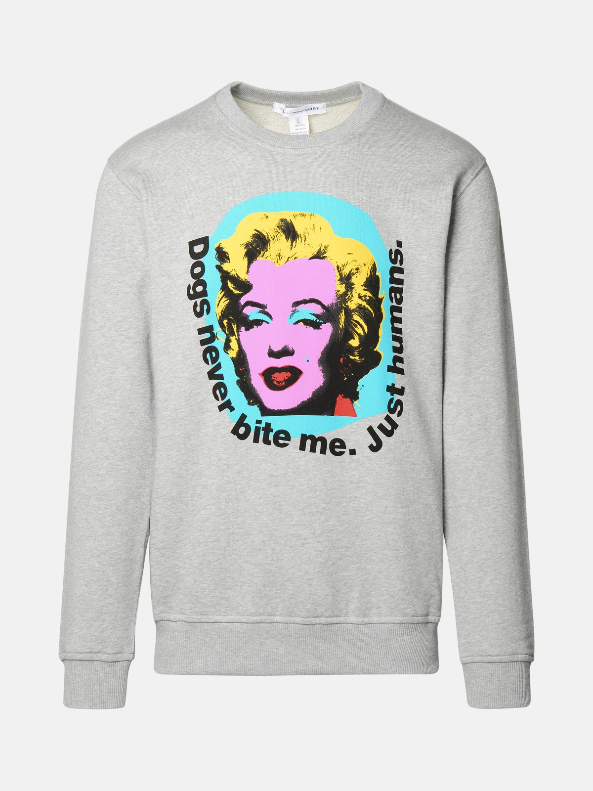 Shop Comme Des Garçons Shirt 'marilyn Monroe' Grey Cotton Sweatshirt