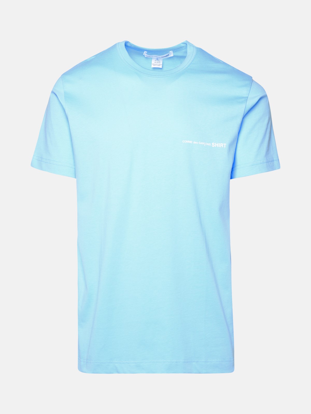 Shop Comme Des Garçons Shirt Light Blue Cotton T-shirt