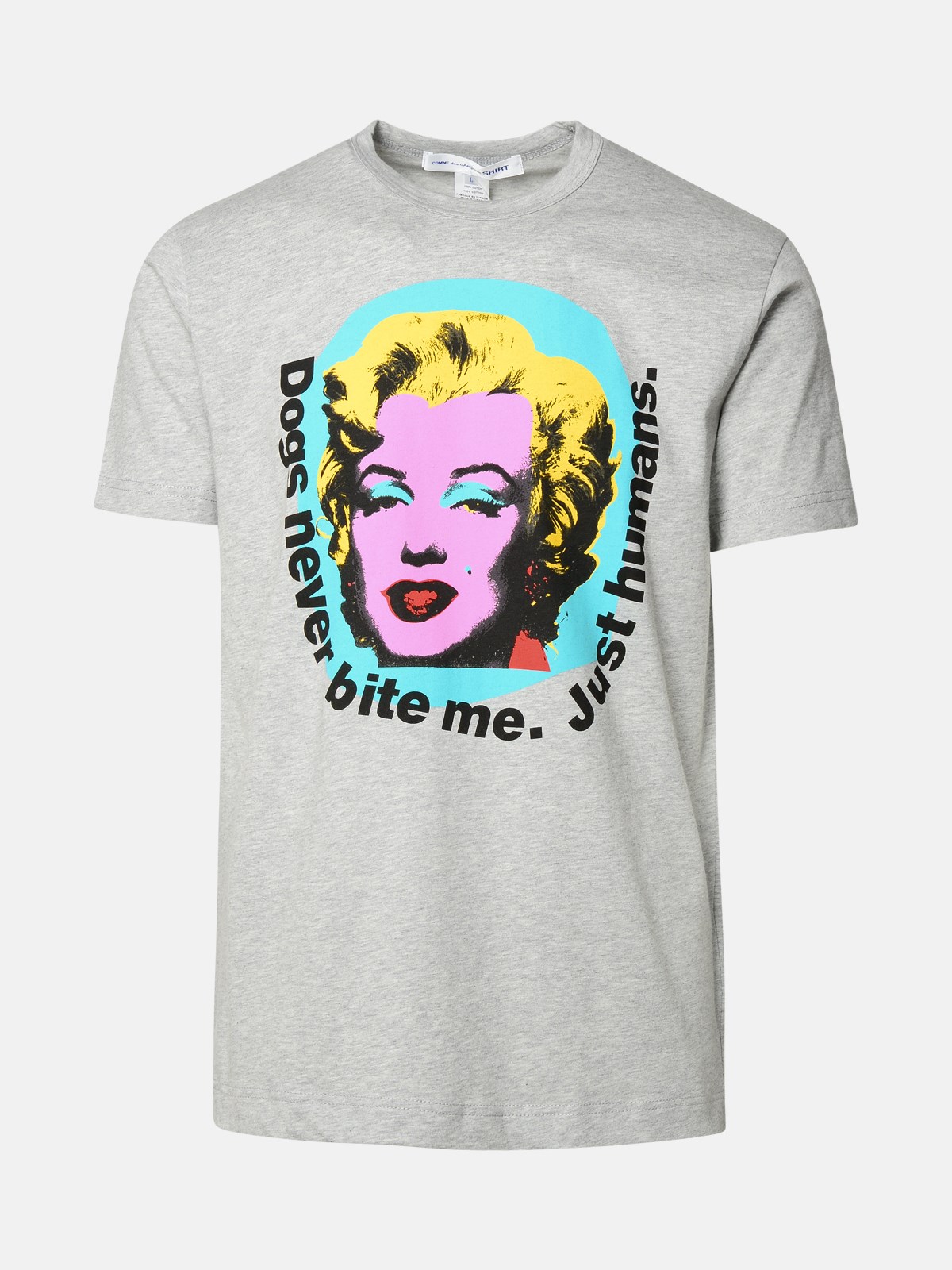 Shop Comme Des Garçons Shirt 'marilyn Monroe' Grey Cotton T-shirt