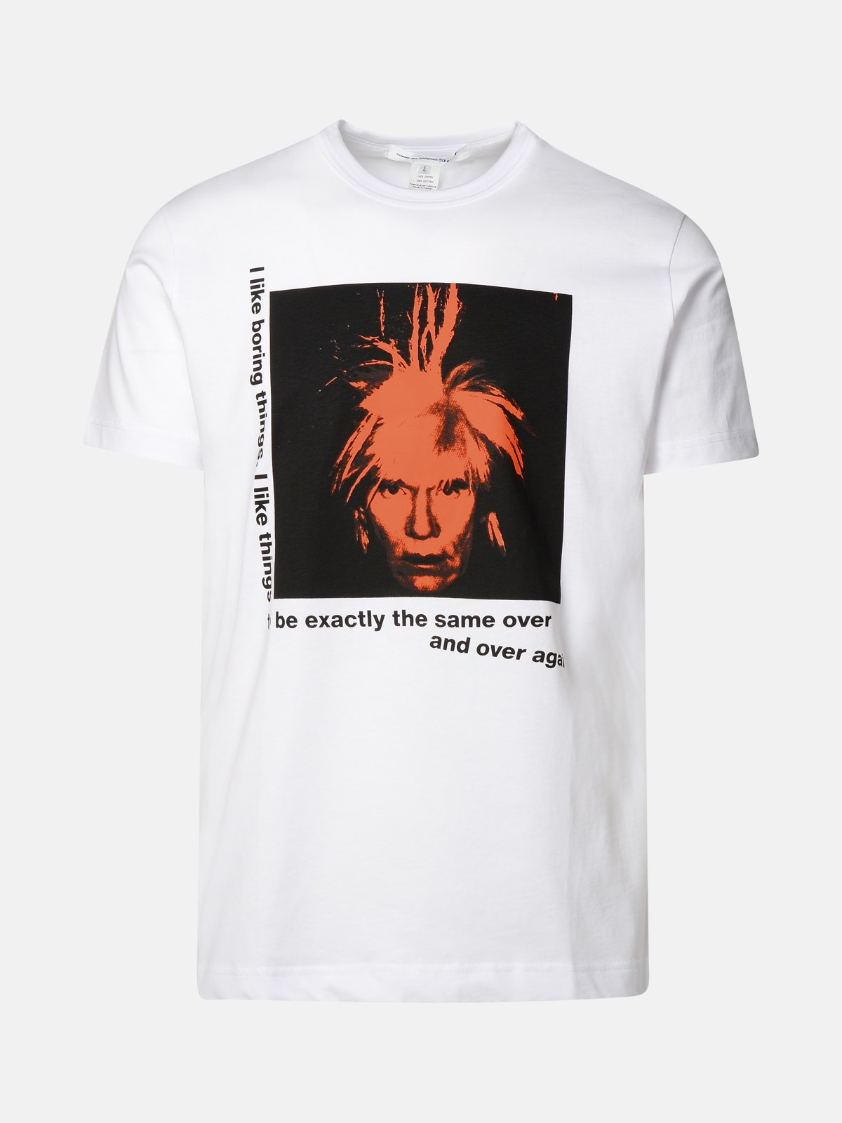 Shop Comme Des Garçons Shirt 'andy Warhol' White Cotton T-shirt