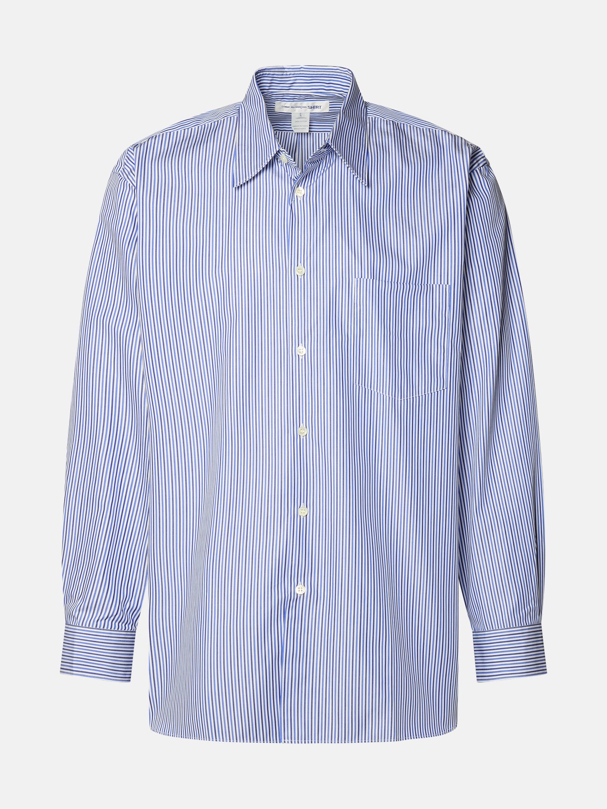 Shop Comme Des Garçons Shirt Light Blue Cotton Shirt