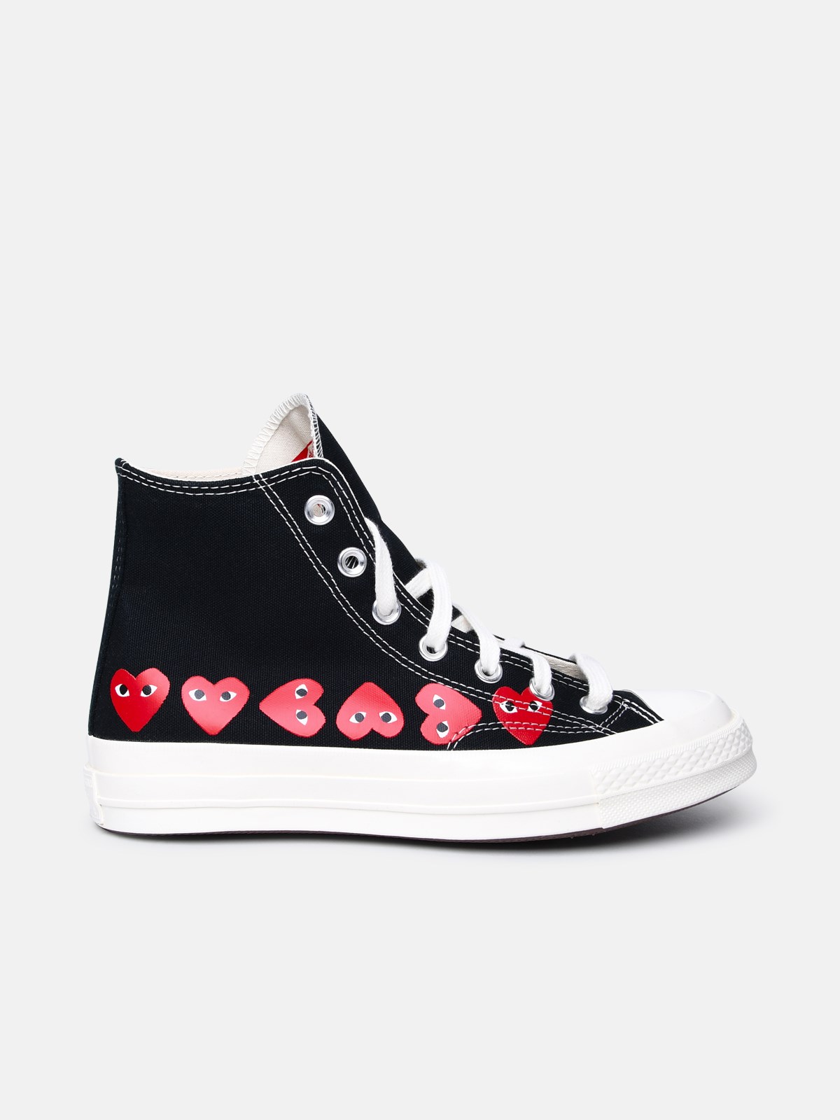 Shop Comme Des Garçons Play X Converse Black Fabric Sneakers