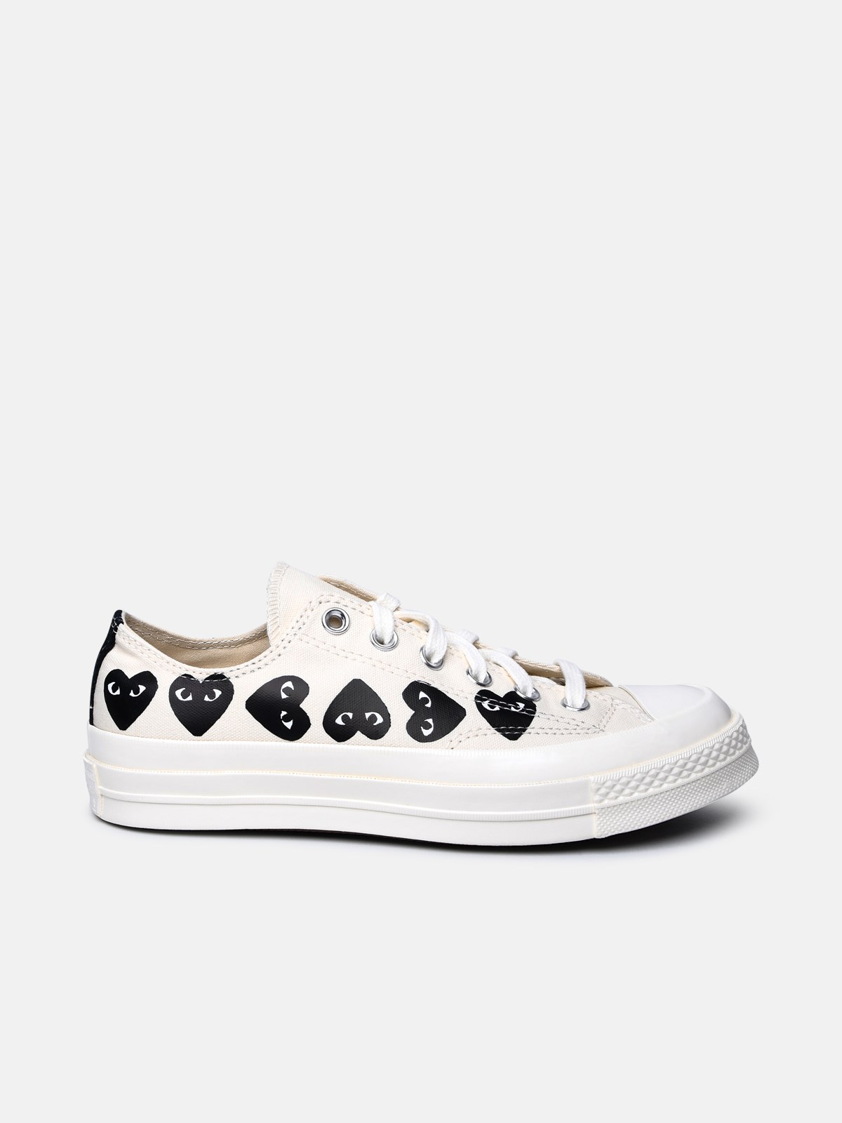 Comme Des Garçons Play X Converse Ivory Fabric Sneakers In Neutral