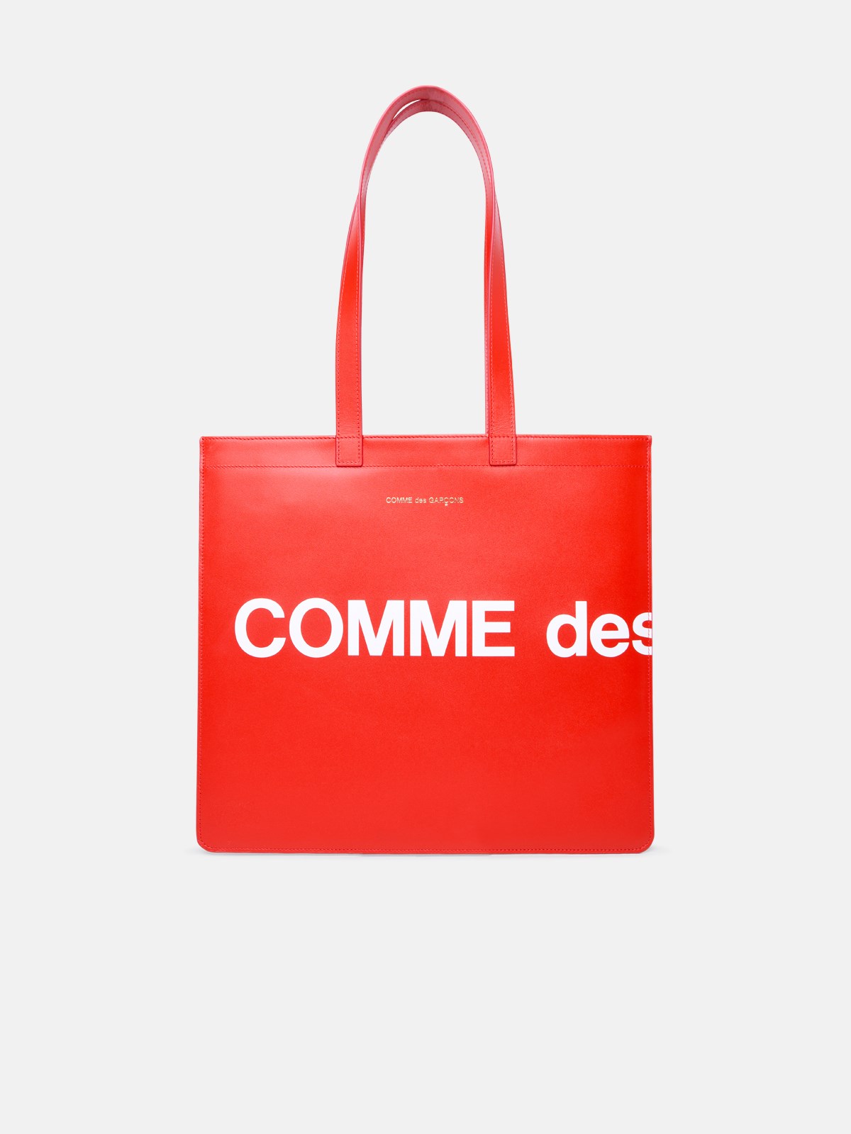 Shop Comme Des Garçons Red Leather Shopping Bag