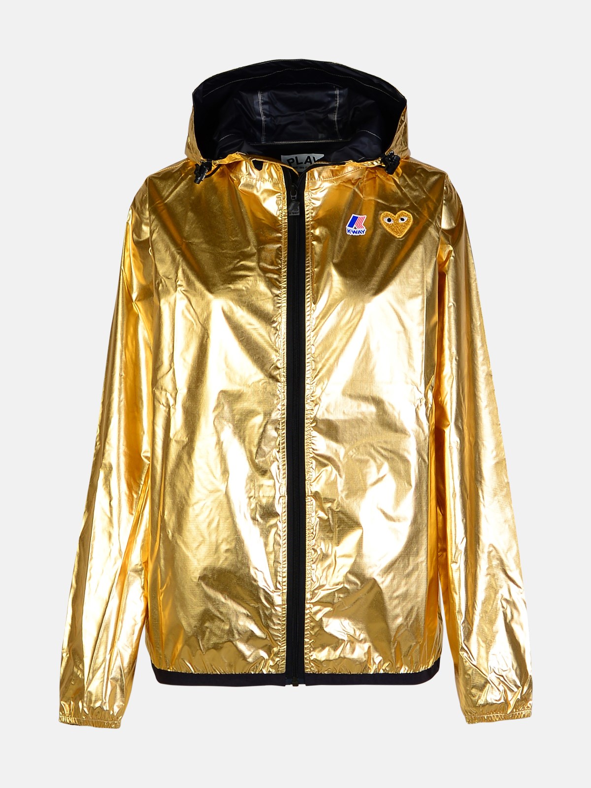 Shop Comme Des Garçons Play Gold Polyamide Jacket