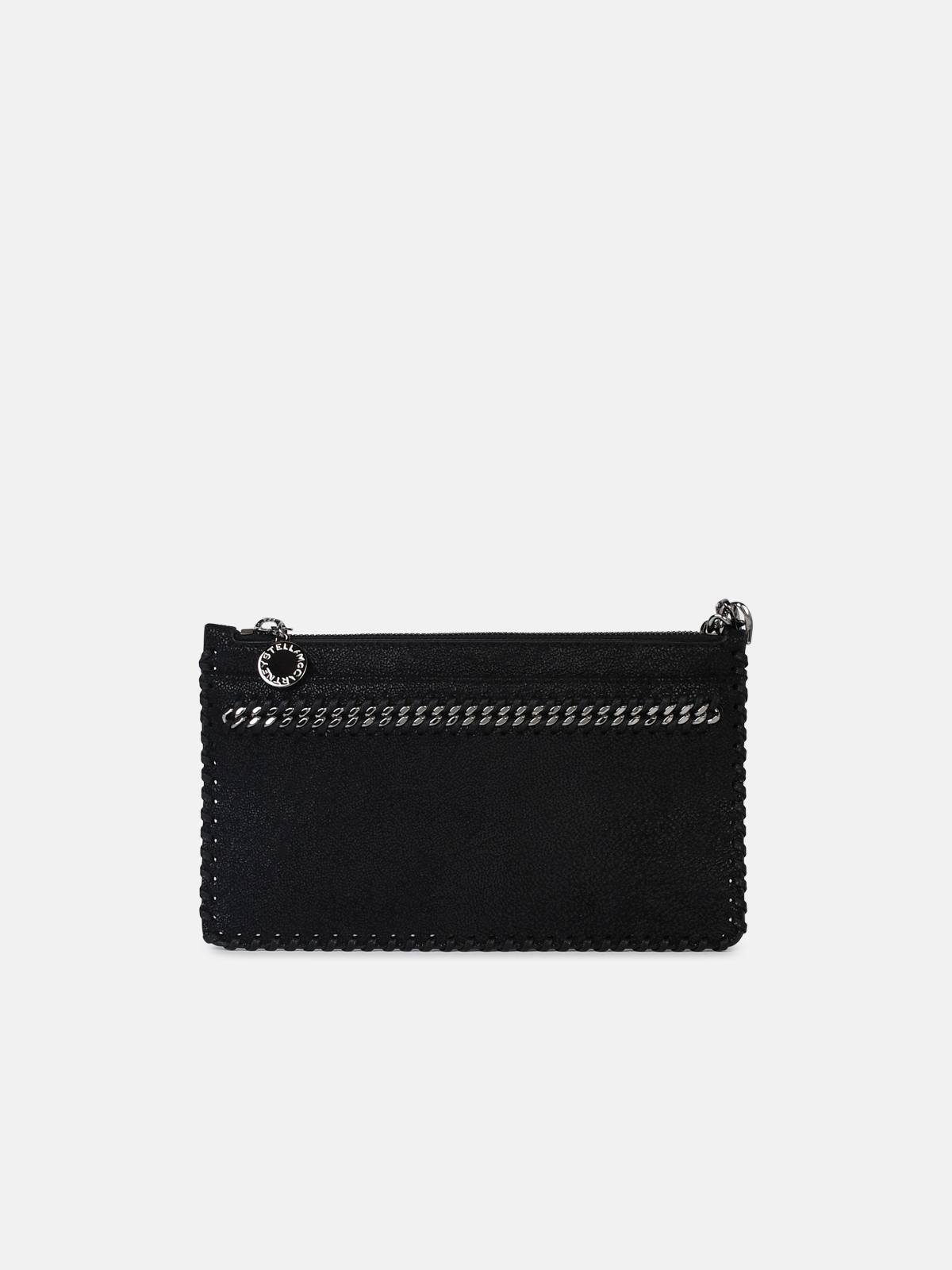 STELLA MCCARTNEY 'FALABELLA' MINI CLUTCH BAG IN BLACK RECYCLED POLYESTER 