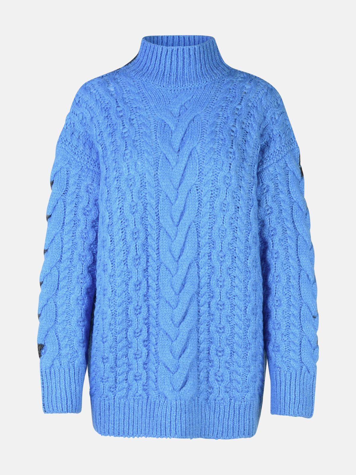 Stella Mccartney Two-tone Cable Knit Oversized Sweater In Multi