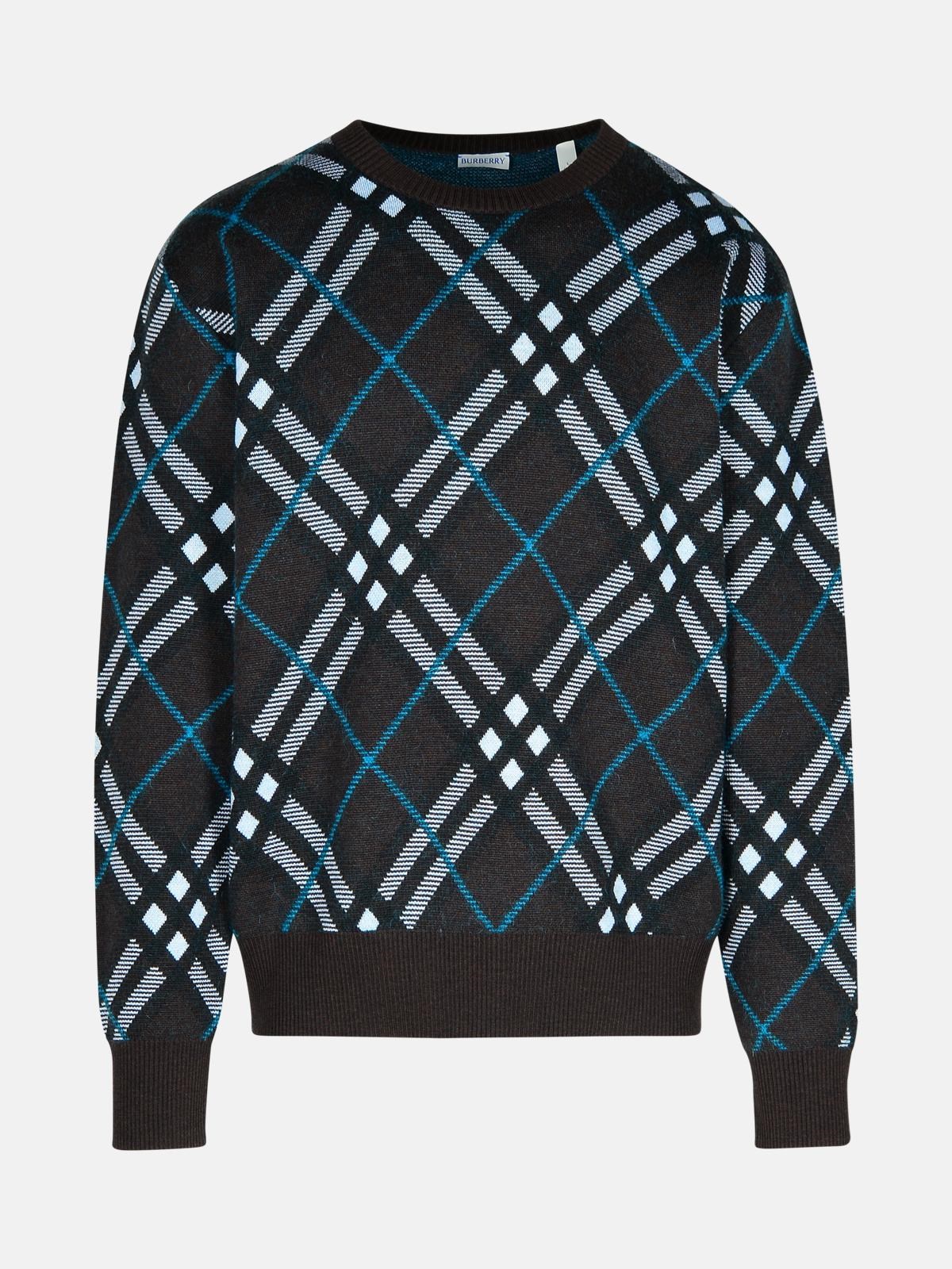 BURBERRY 'CHECK' GREEN WOOL SWEATER 