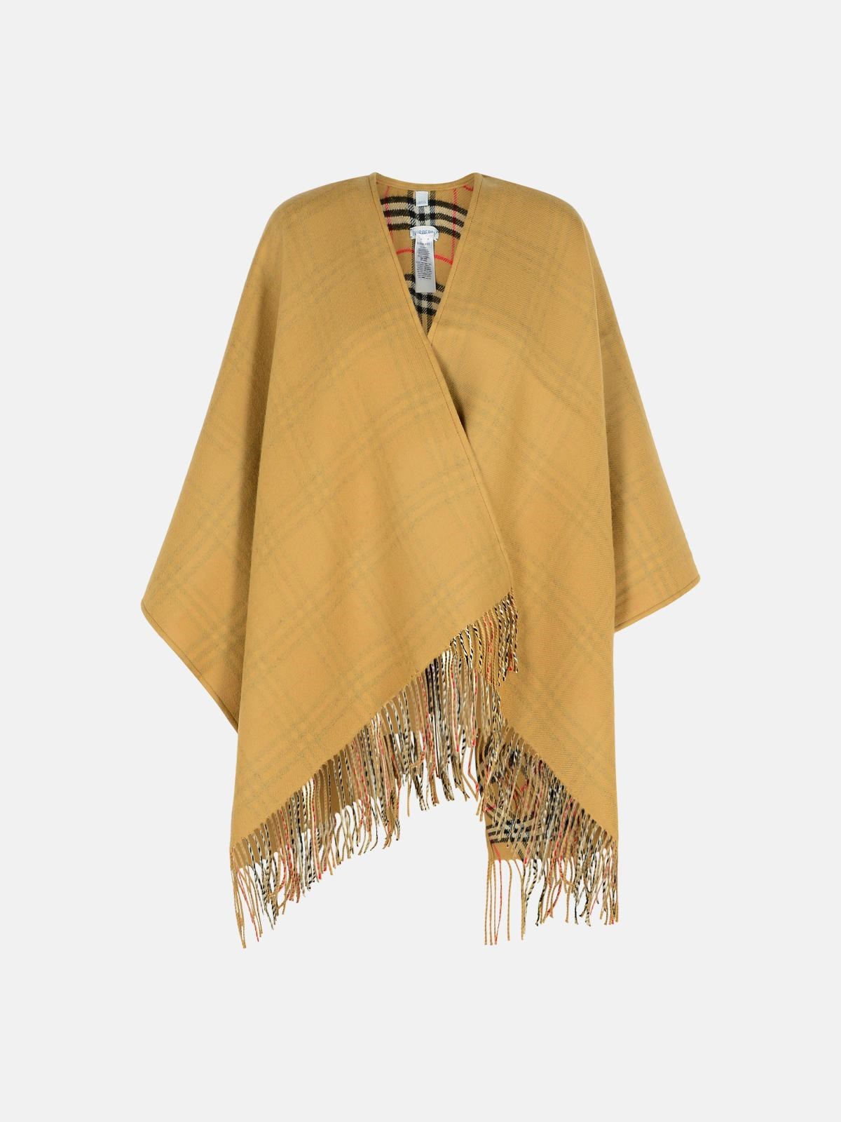 Burberry BURBERRY Reversible 'Check' Beige Wool Cape　BURBERRY リバーシブル 'チェック' ベージュ ウール ケープ