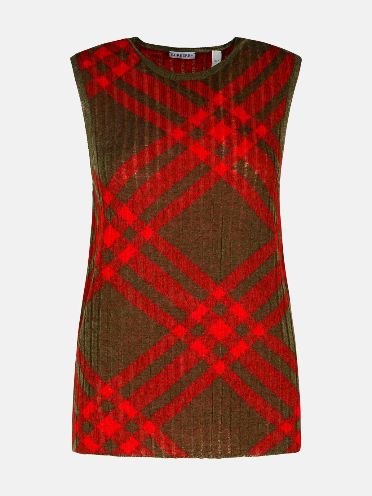 Burberry Wool And Mohair Checked Sweater In Green