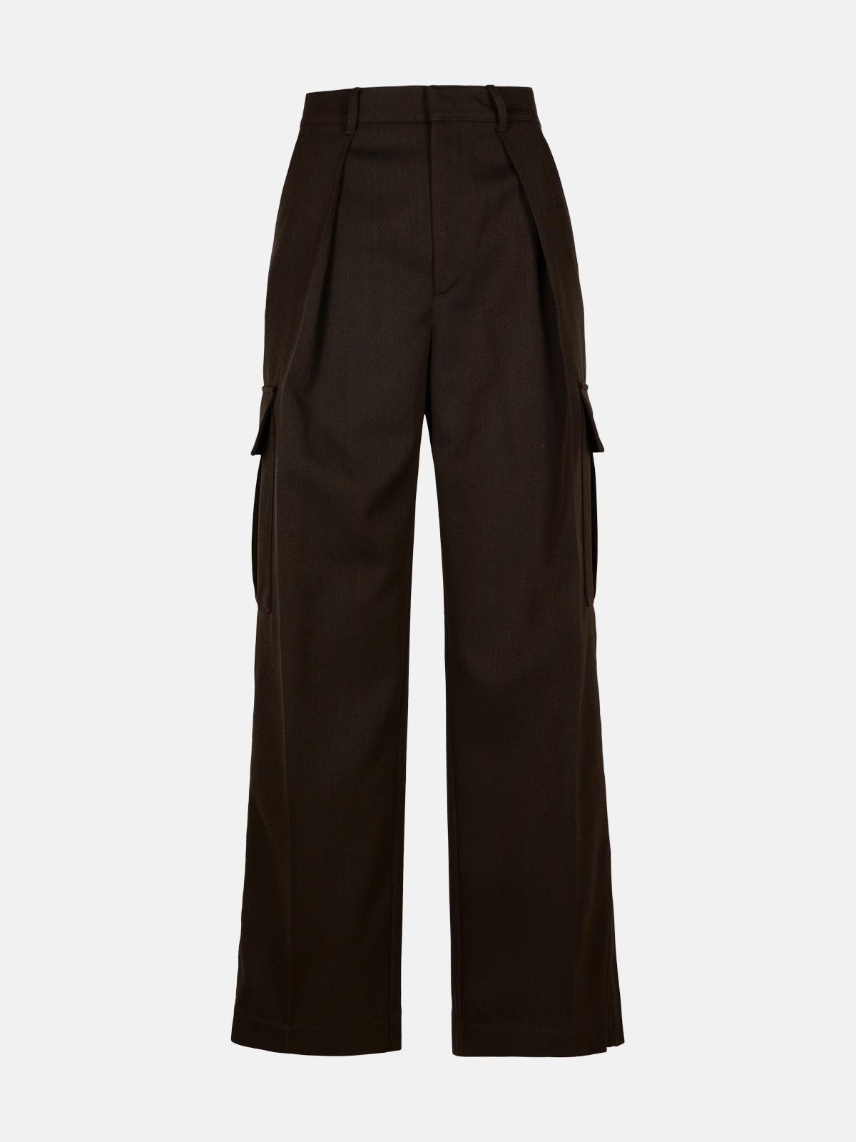 Shop Burberry Brown Wool Cargo Pants