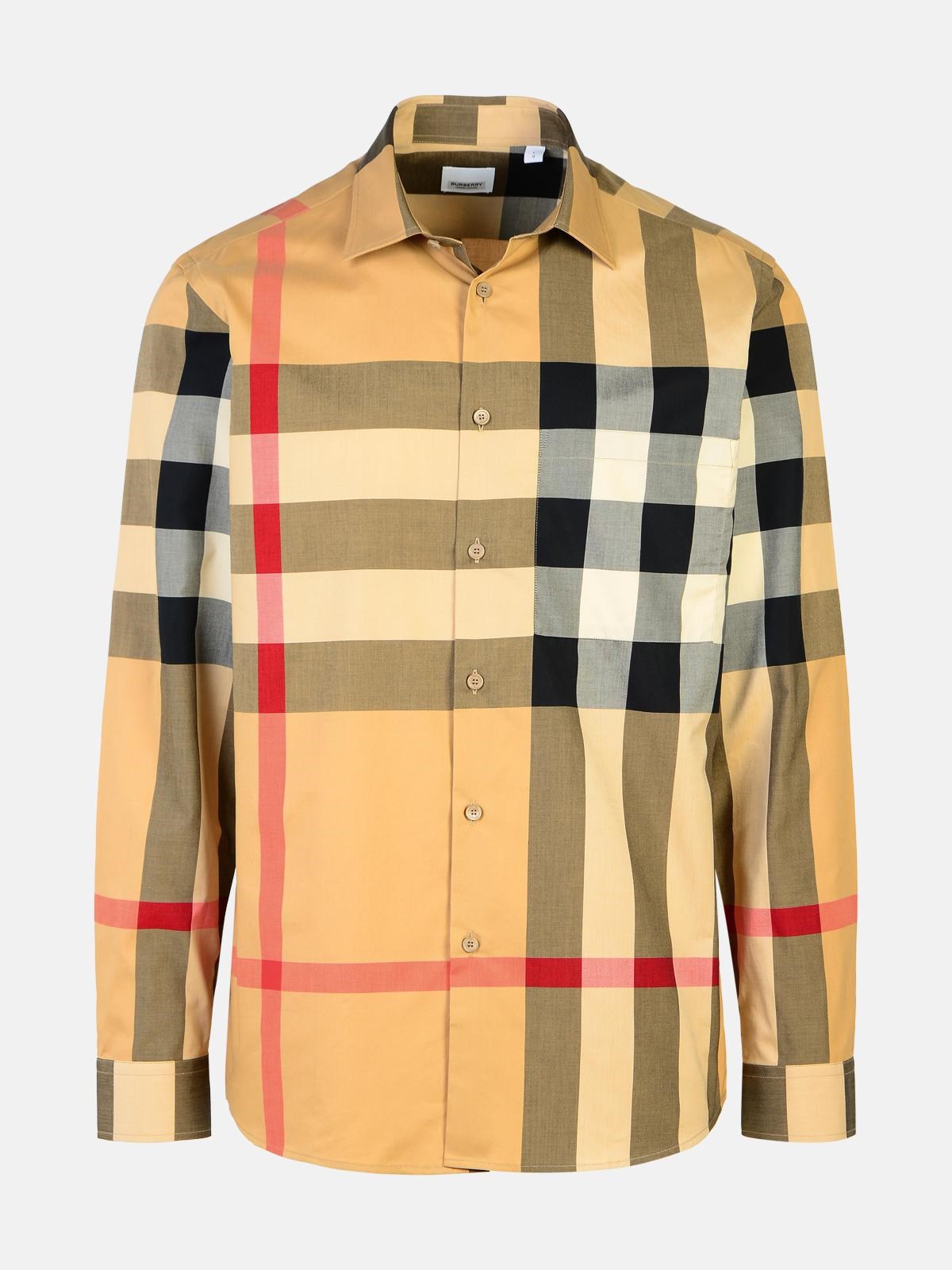 BURBERRY 'Summerton' Beige Cotton Shirt　BURBERRY 'Summerton' ベージュ コットン シャツ BURBERRY